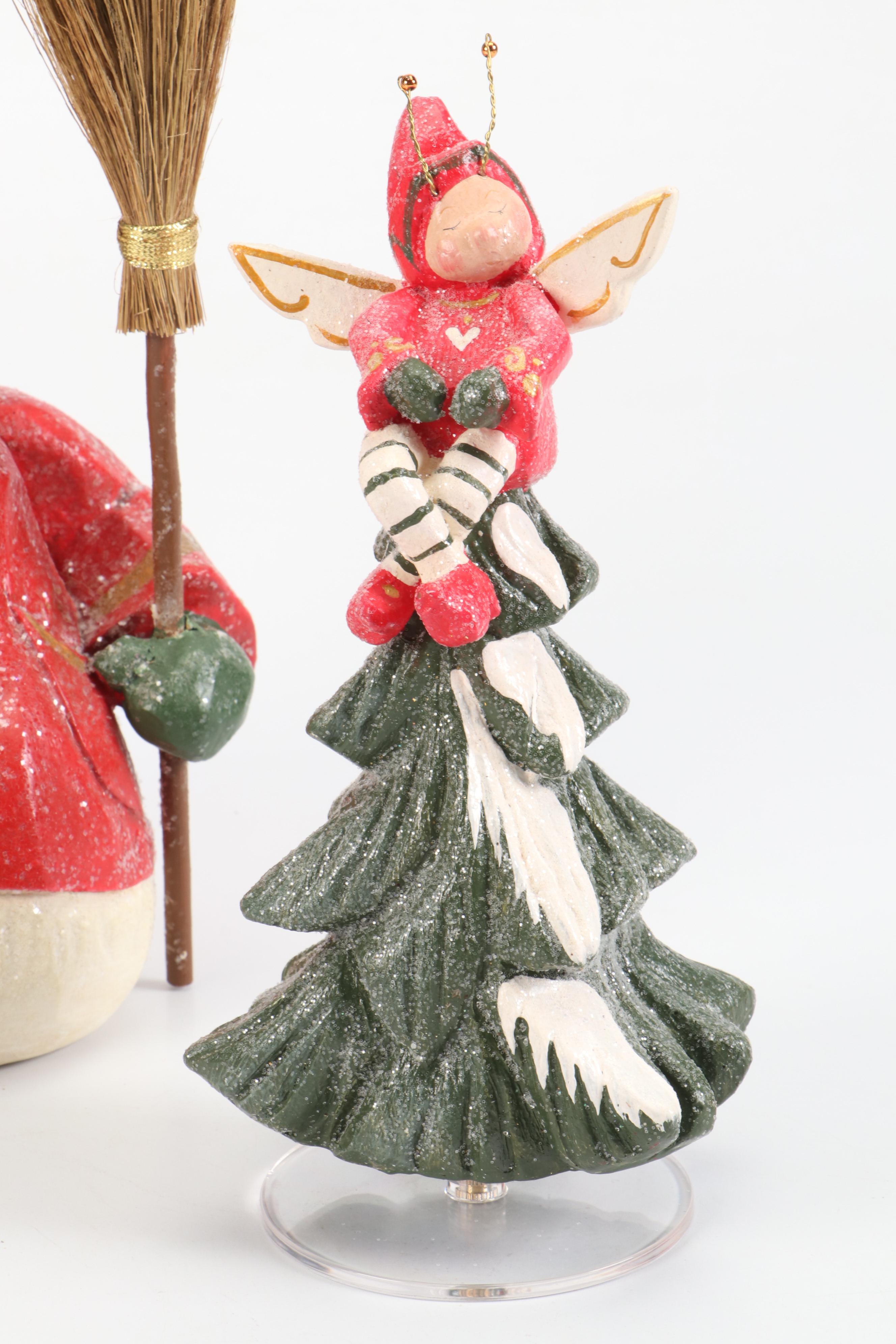 House of Hatten Folk Art Snowman Figurines, Ornaments and Music Box