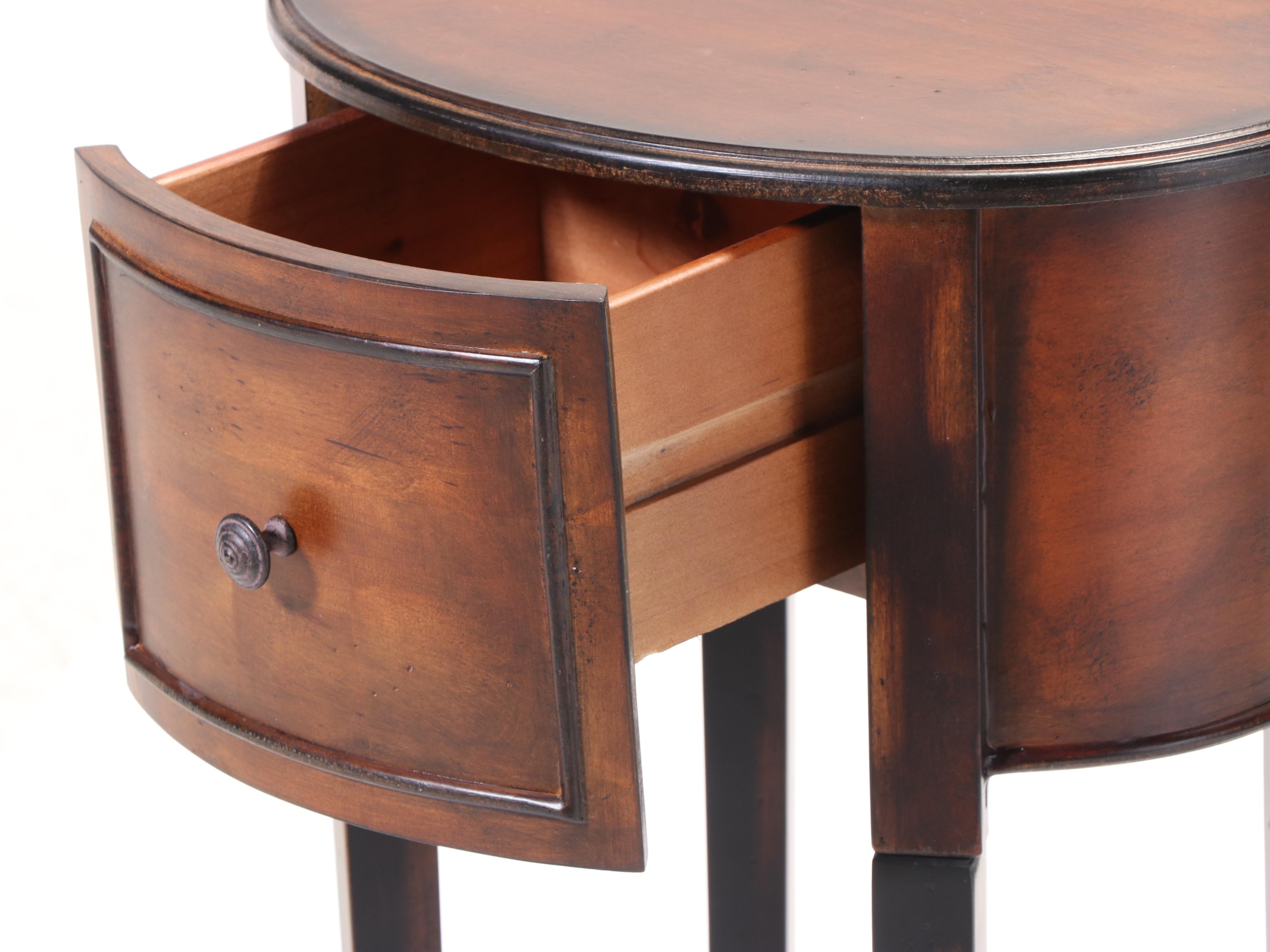French Provincial Style Walnut-Stained Side Table