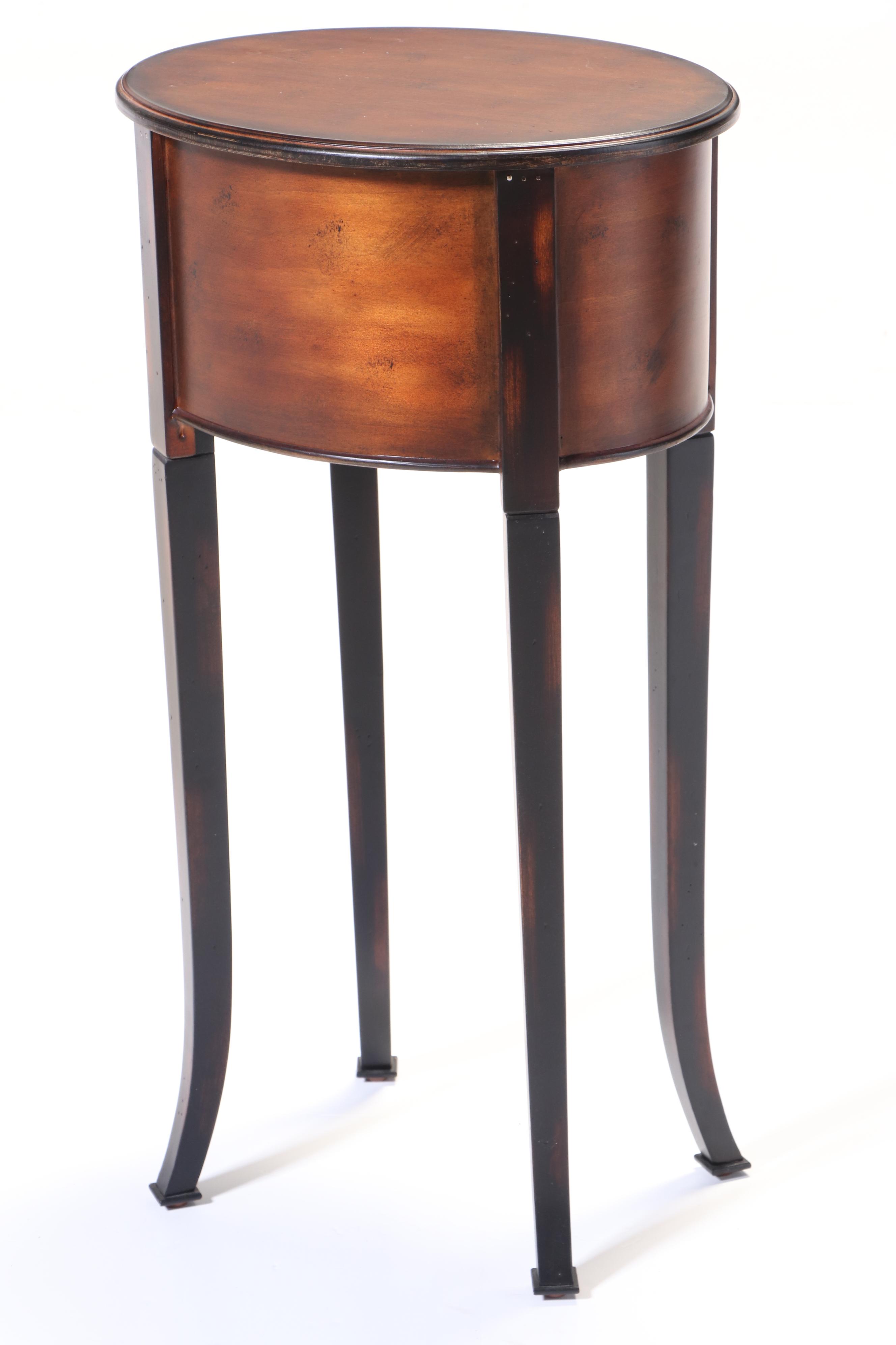 French Provincial Style Walnut-Stained Side Table