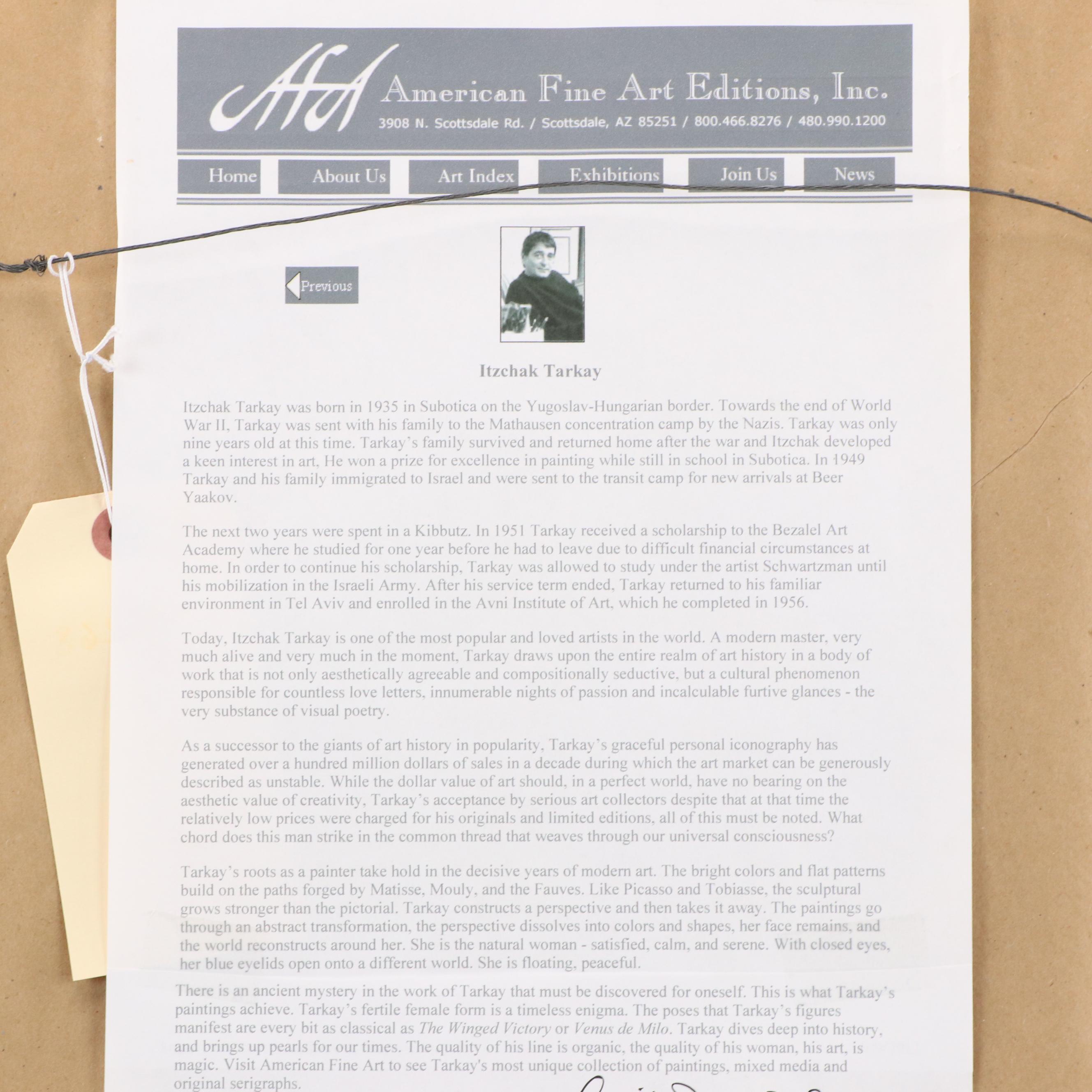 Itzchak Tarkay Signed Seriolithograph "Winter Afternoon"