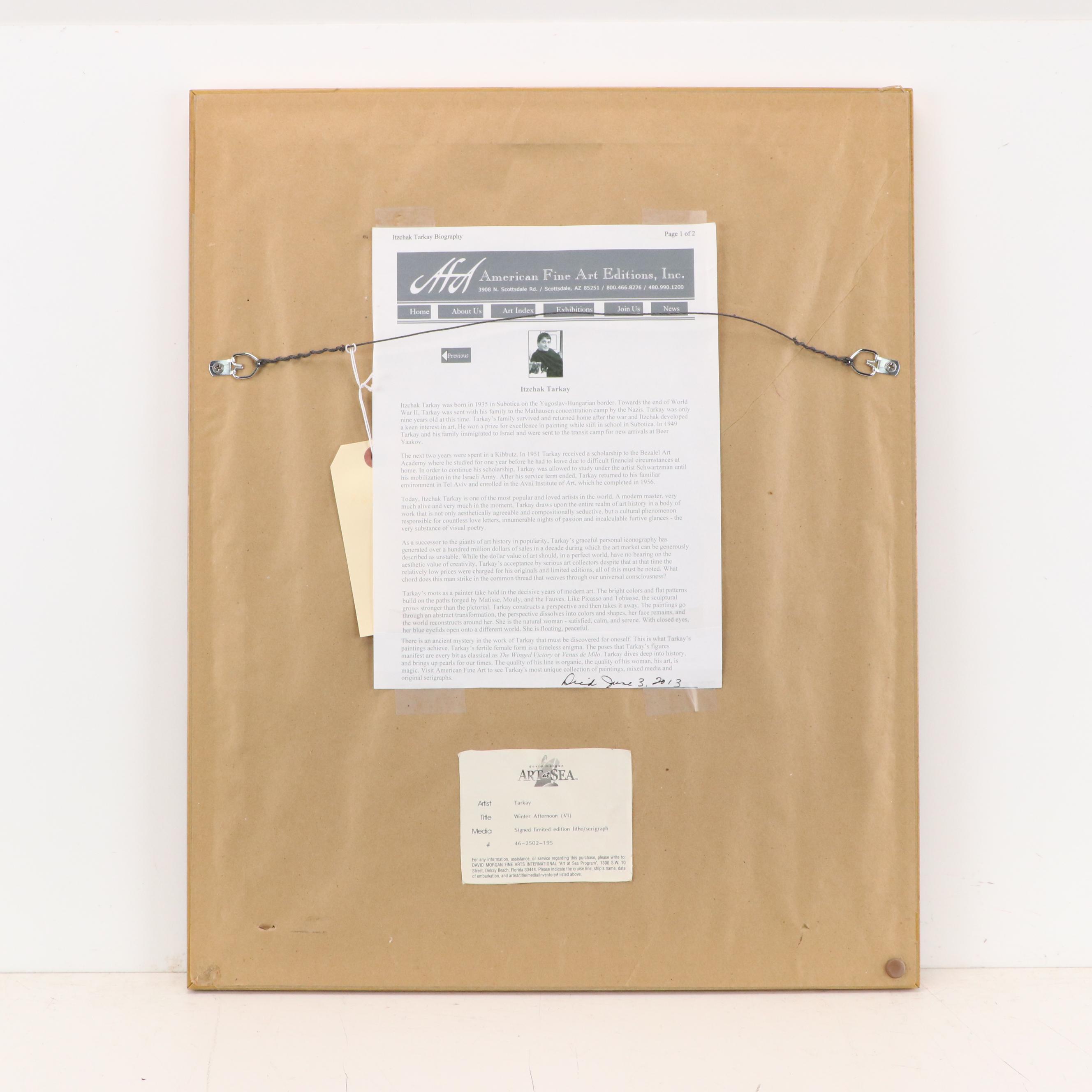 Itzchak Tarkay Signed Seriolithograph "Winter Afternoon"