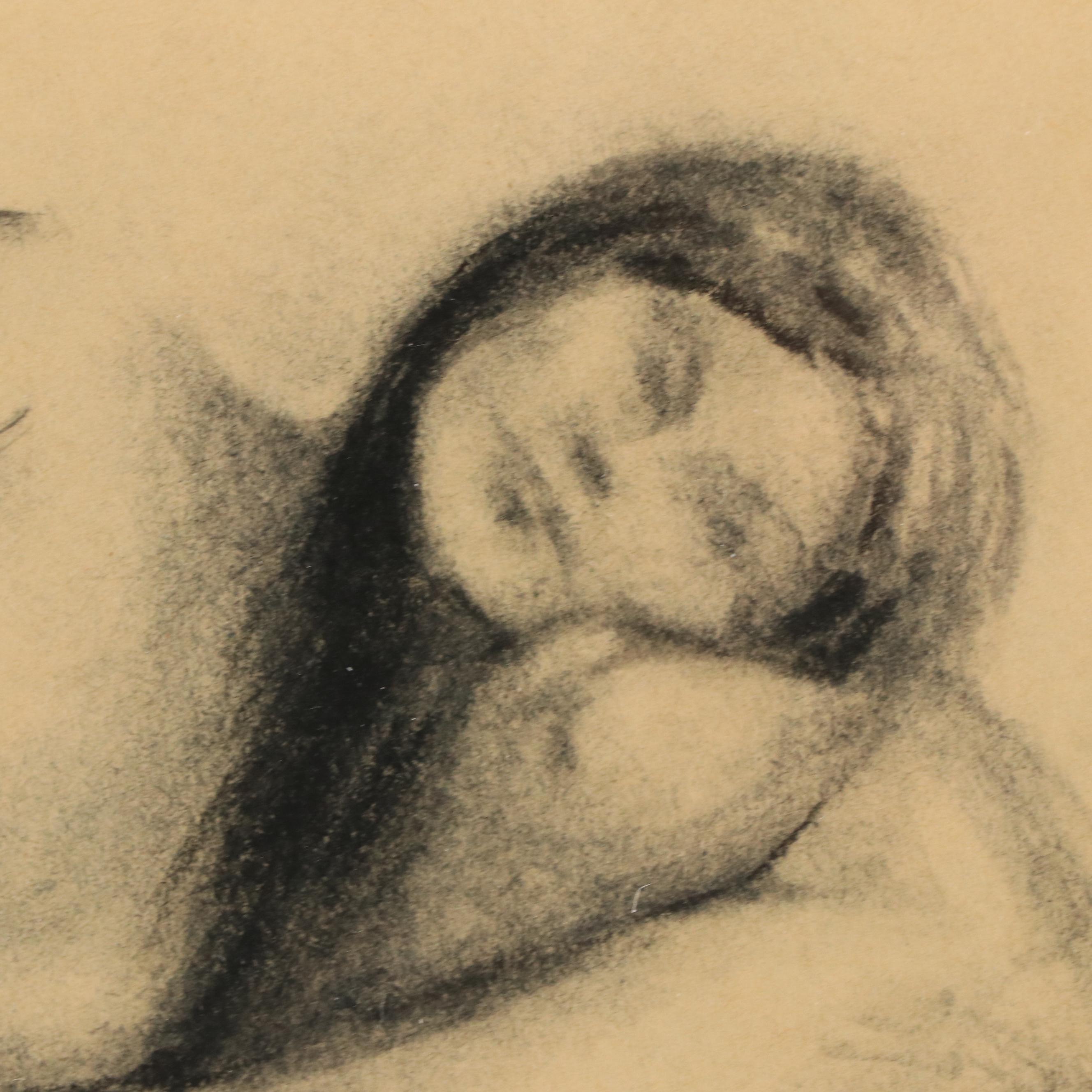 Ronald O. Elkins Charcoal Drawing of a Nude Woman, 2005