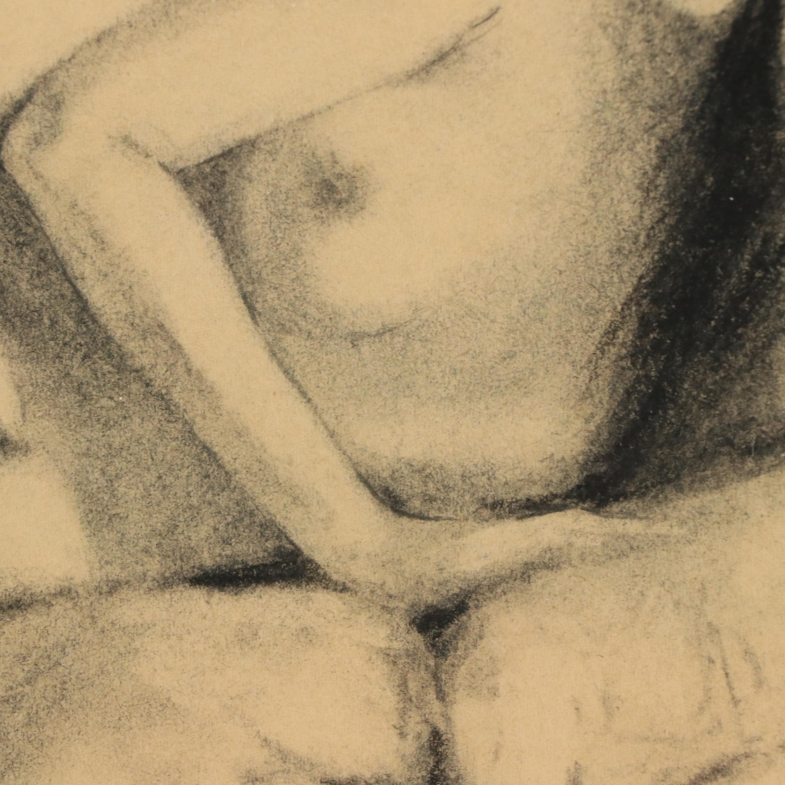 Ronald O. Elkins Charcoal Drawing of a Nude Woman, 2005