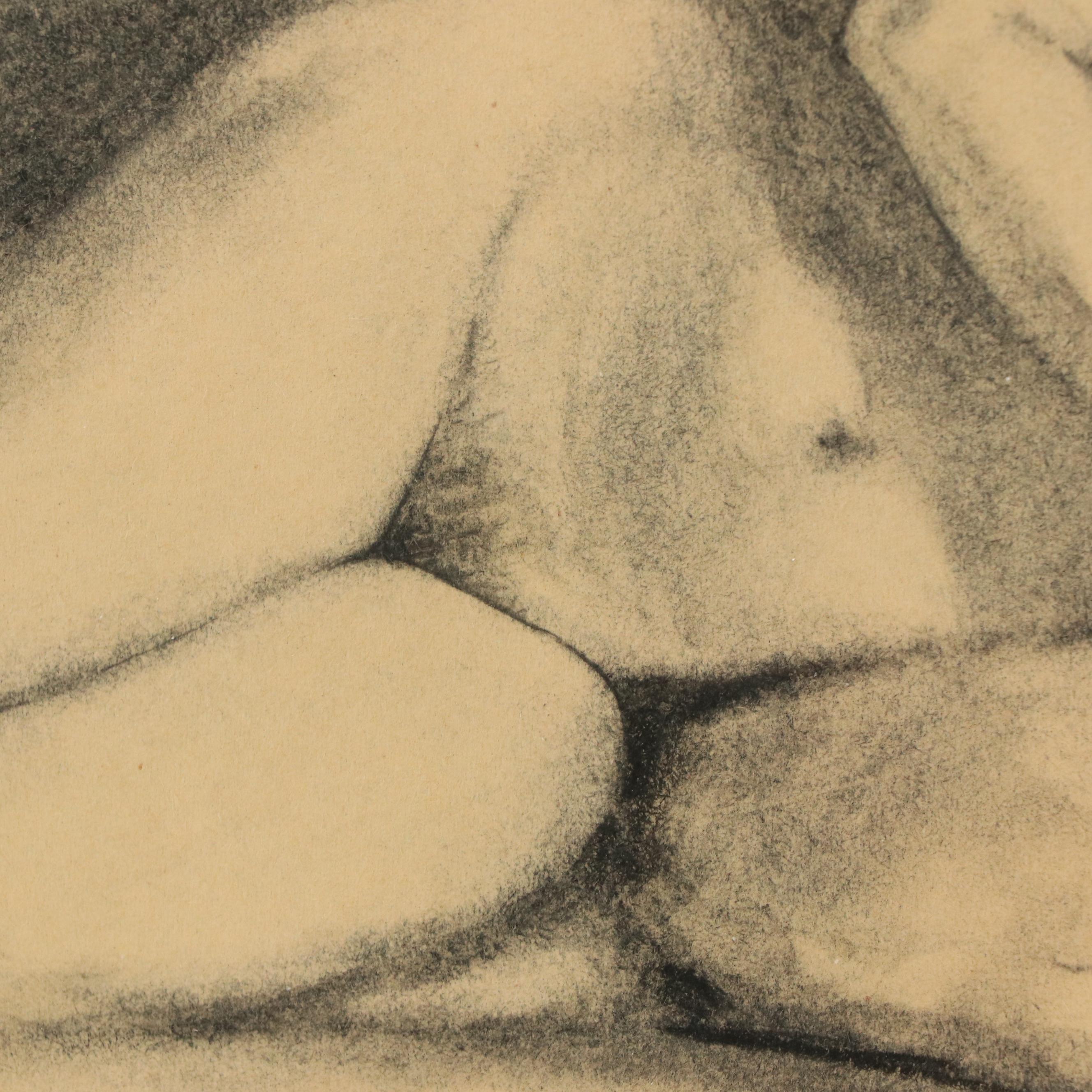 Ronald O. Elkins Charcoal Drawing of a Nude Woman, 2005