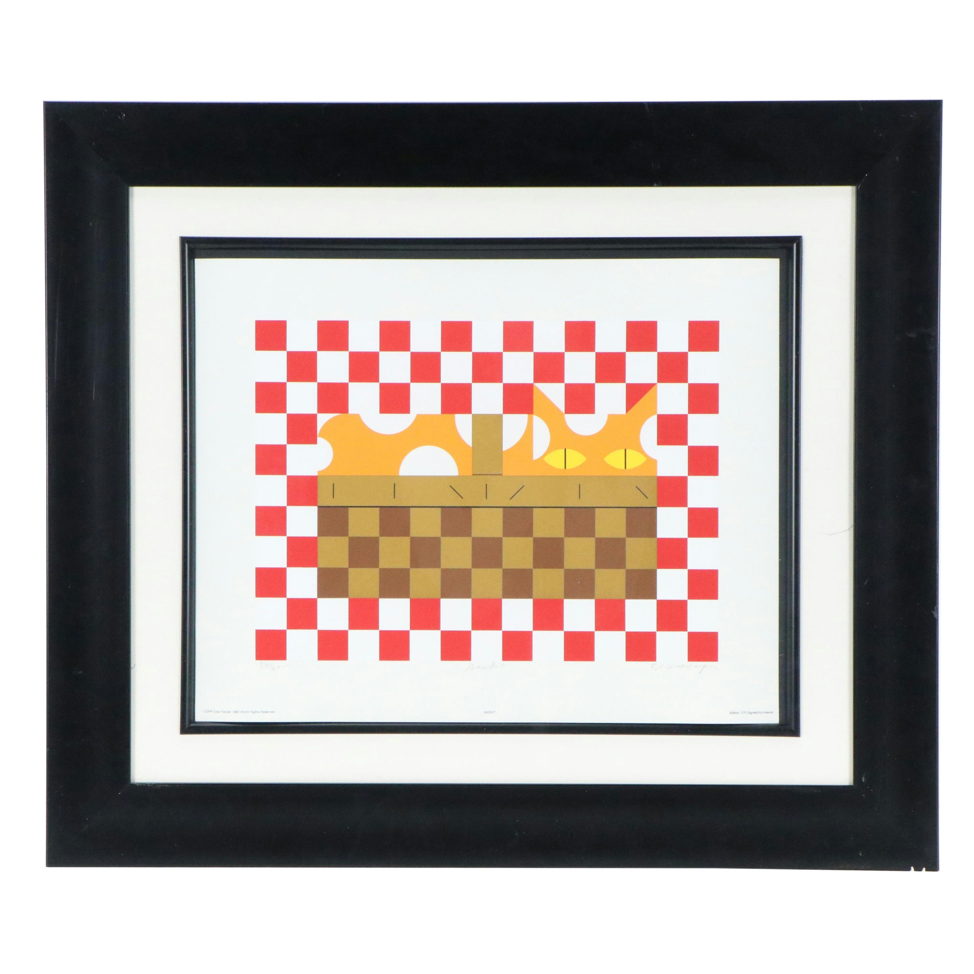 Edie Harper Serigraph "Baskit", 1982