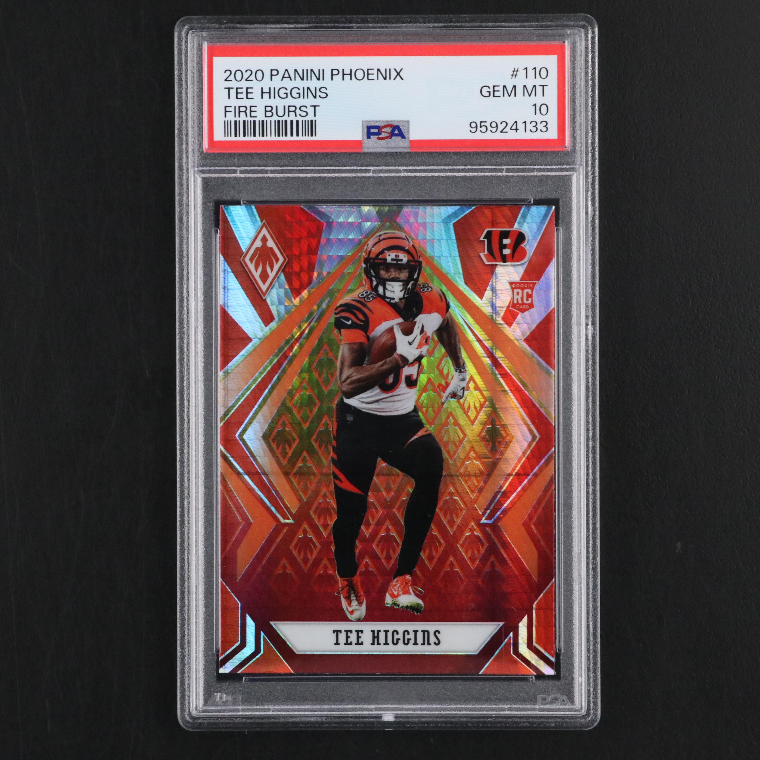2020 Panani Phoenix Tee Higgins Rookie Fire Burst Card #110 Graded PSA 10