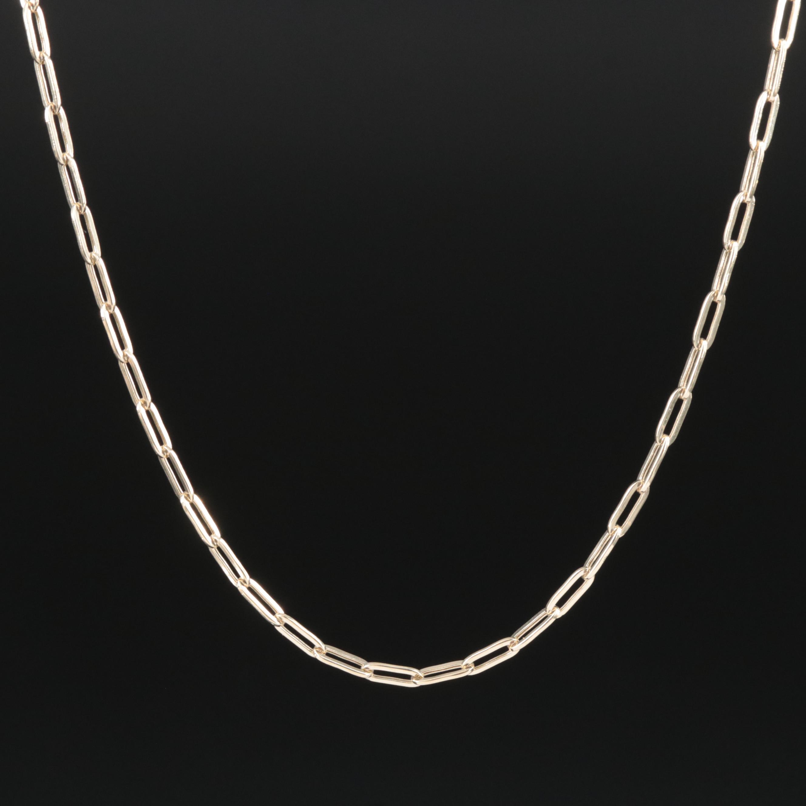 14K Paper Clip Chain Necklace
