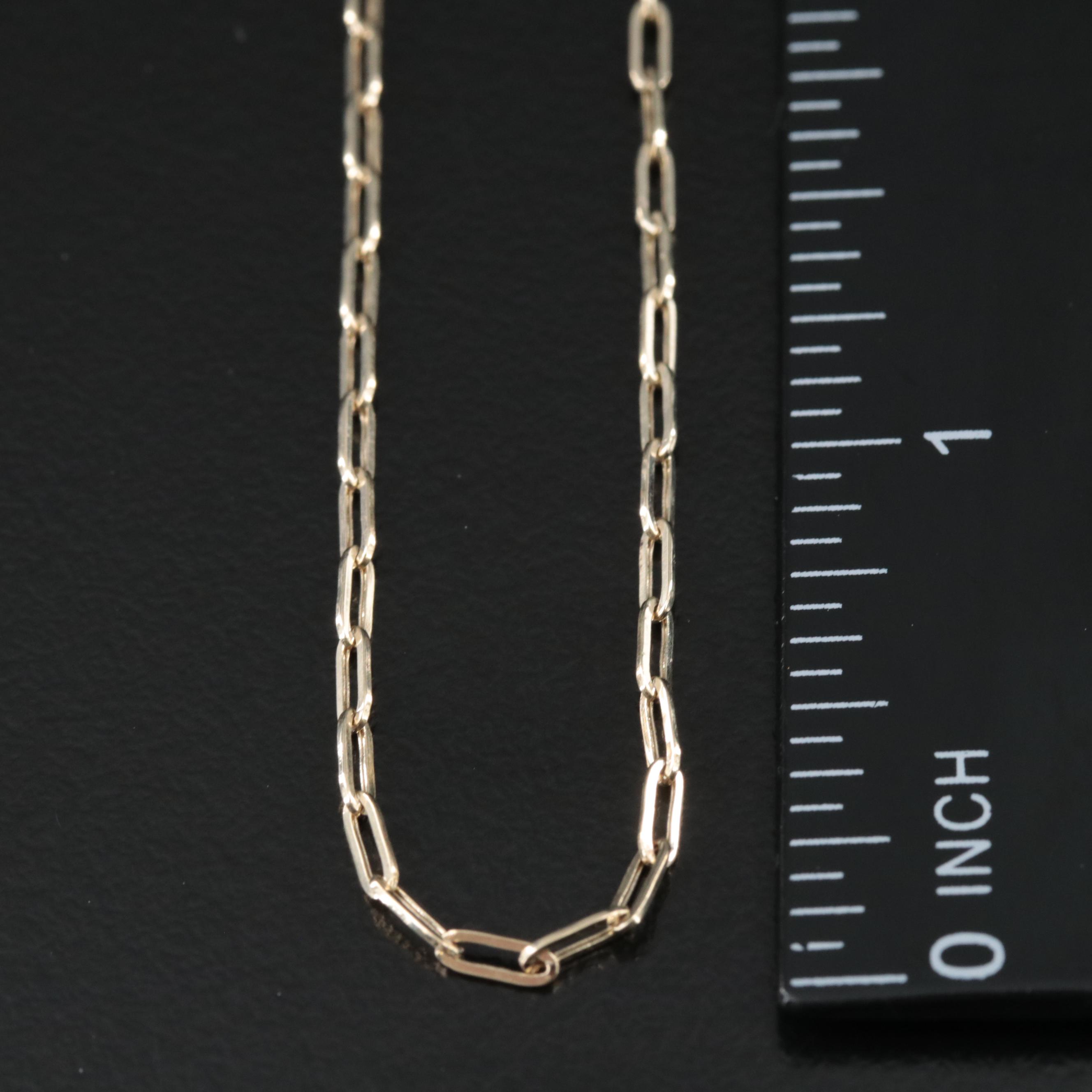 14K Paper Clip Chain Necklace