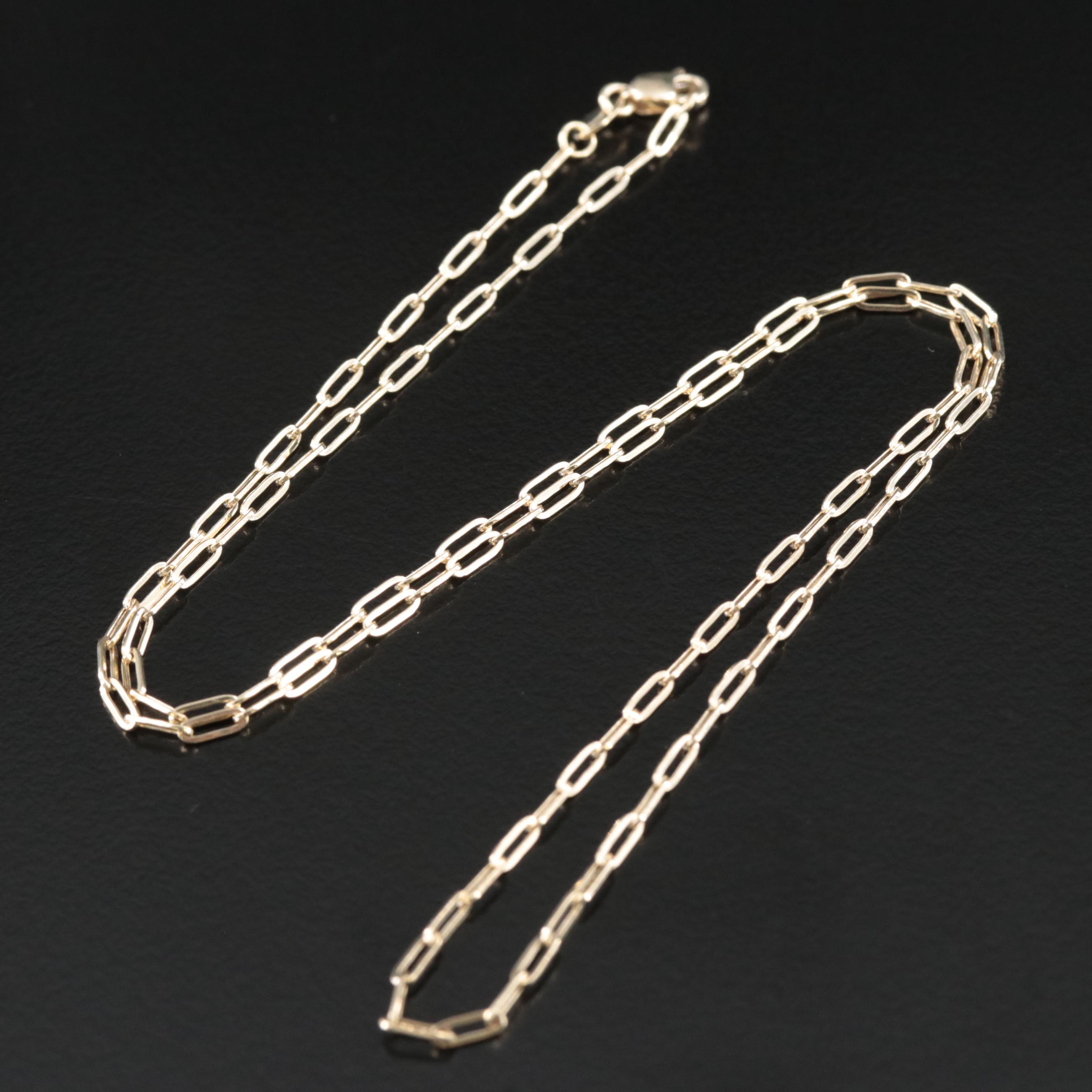 14K Paper Clip Chain Necklace
