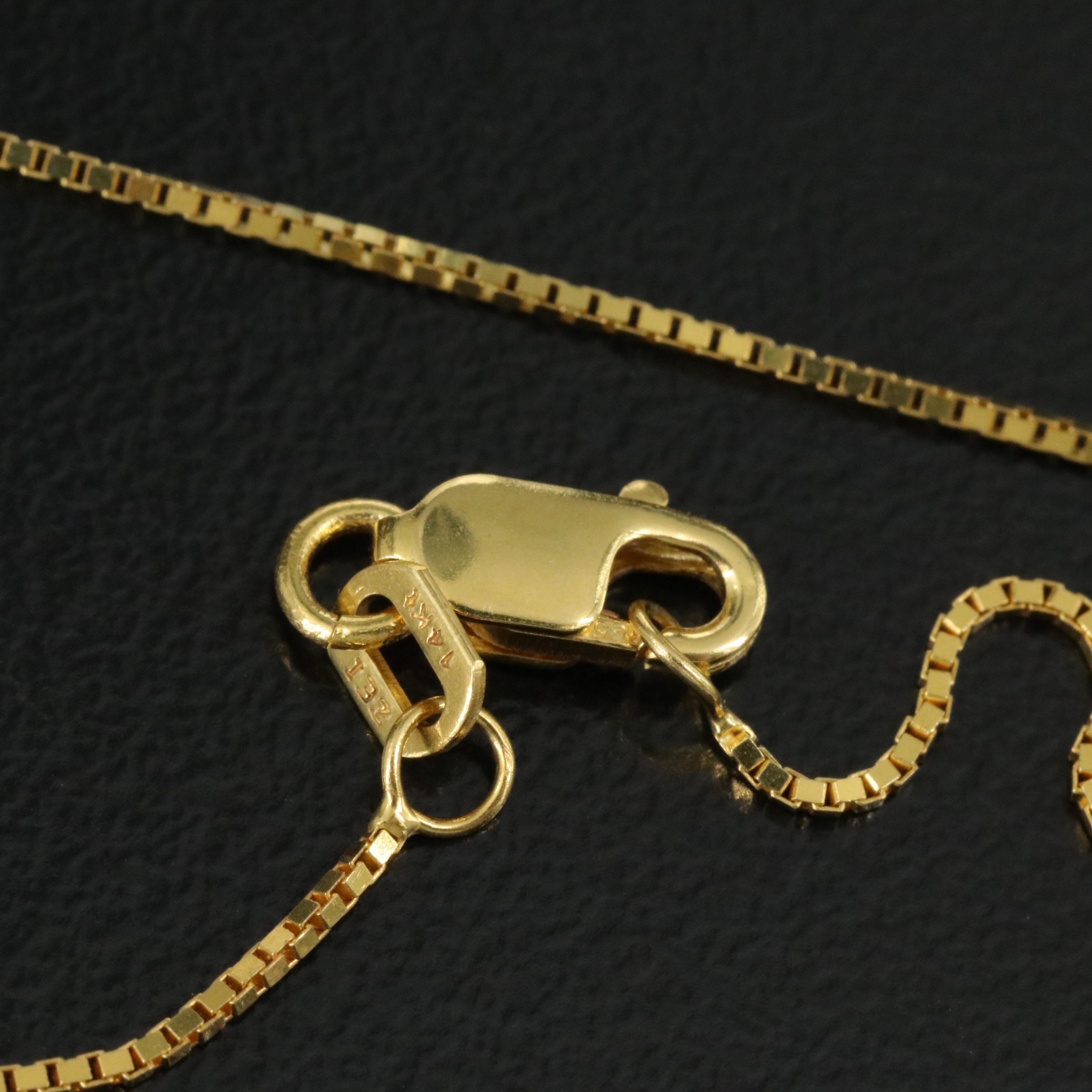 14K Box Link Necklace