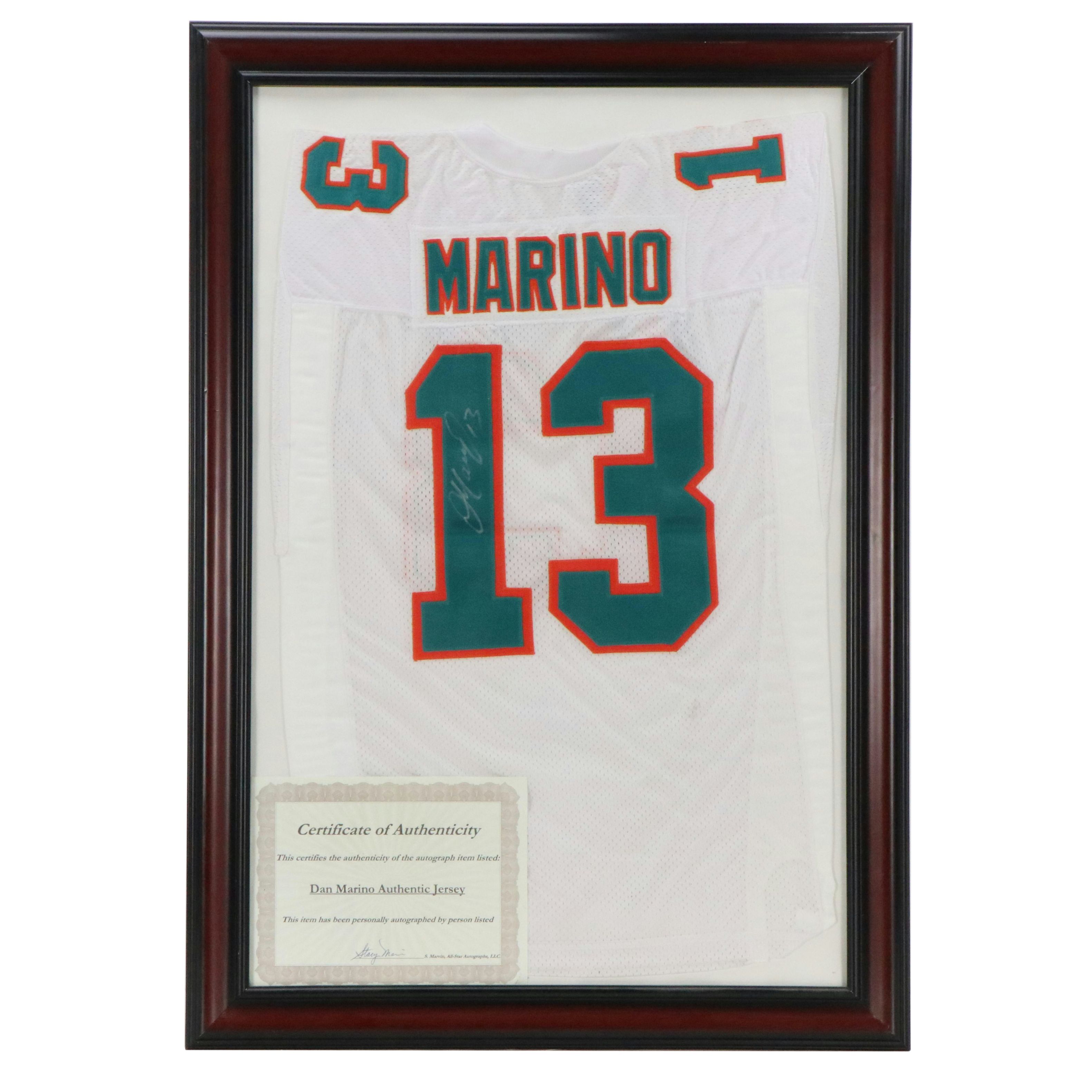 Dan Marino Signed Miami Dolphins Jersey in Matted Frame