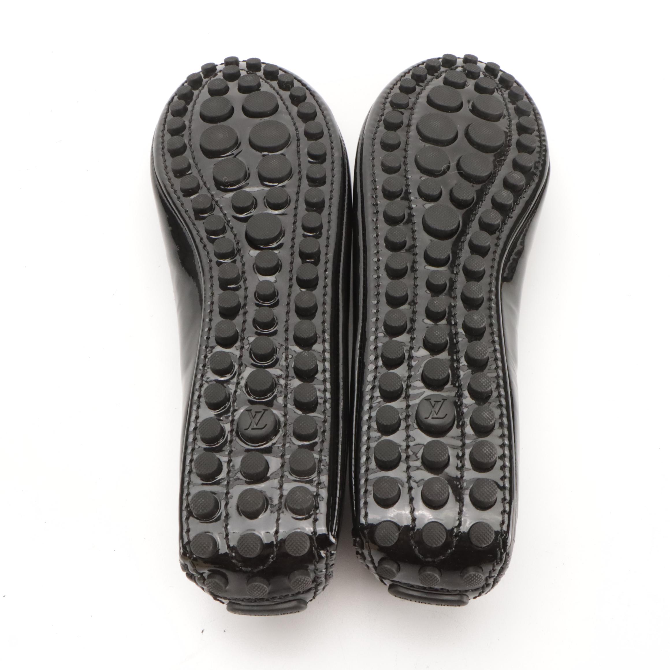 Louis Vuitton Dreamy Rose Flats in Black Patent Leather with Box