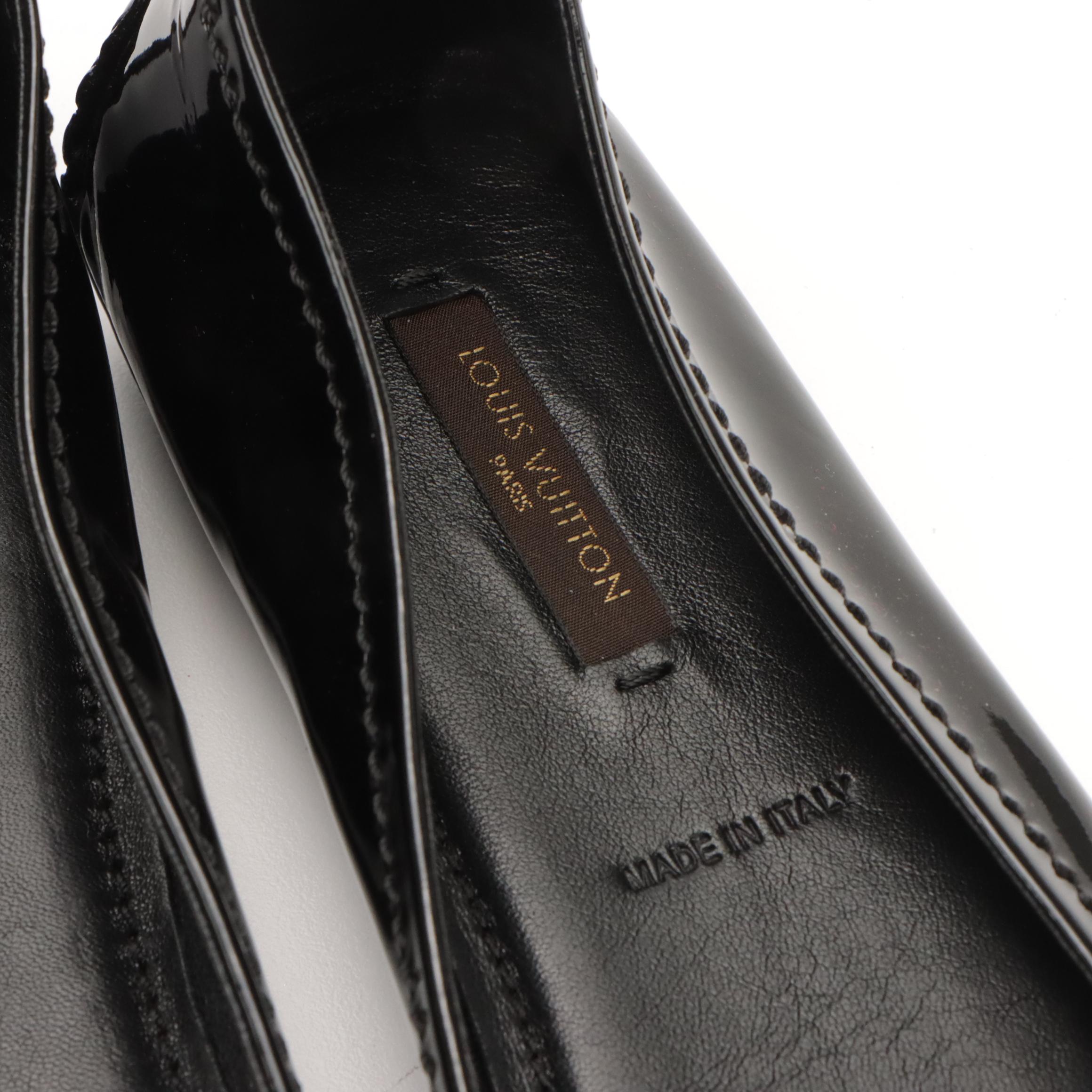 Louis Vuitton Dreamy Rose Flats in Black Patent Leather with Box