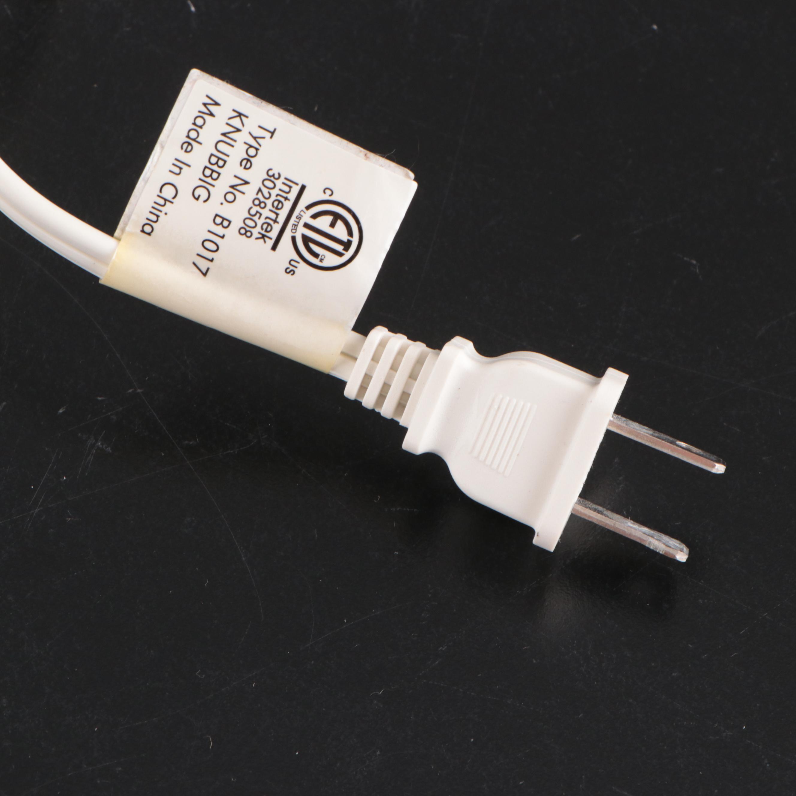 IKEA Handmade Glass "Knubbig" Cherry Blossom Nightstand Lamps