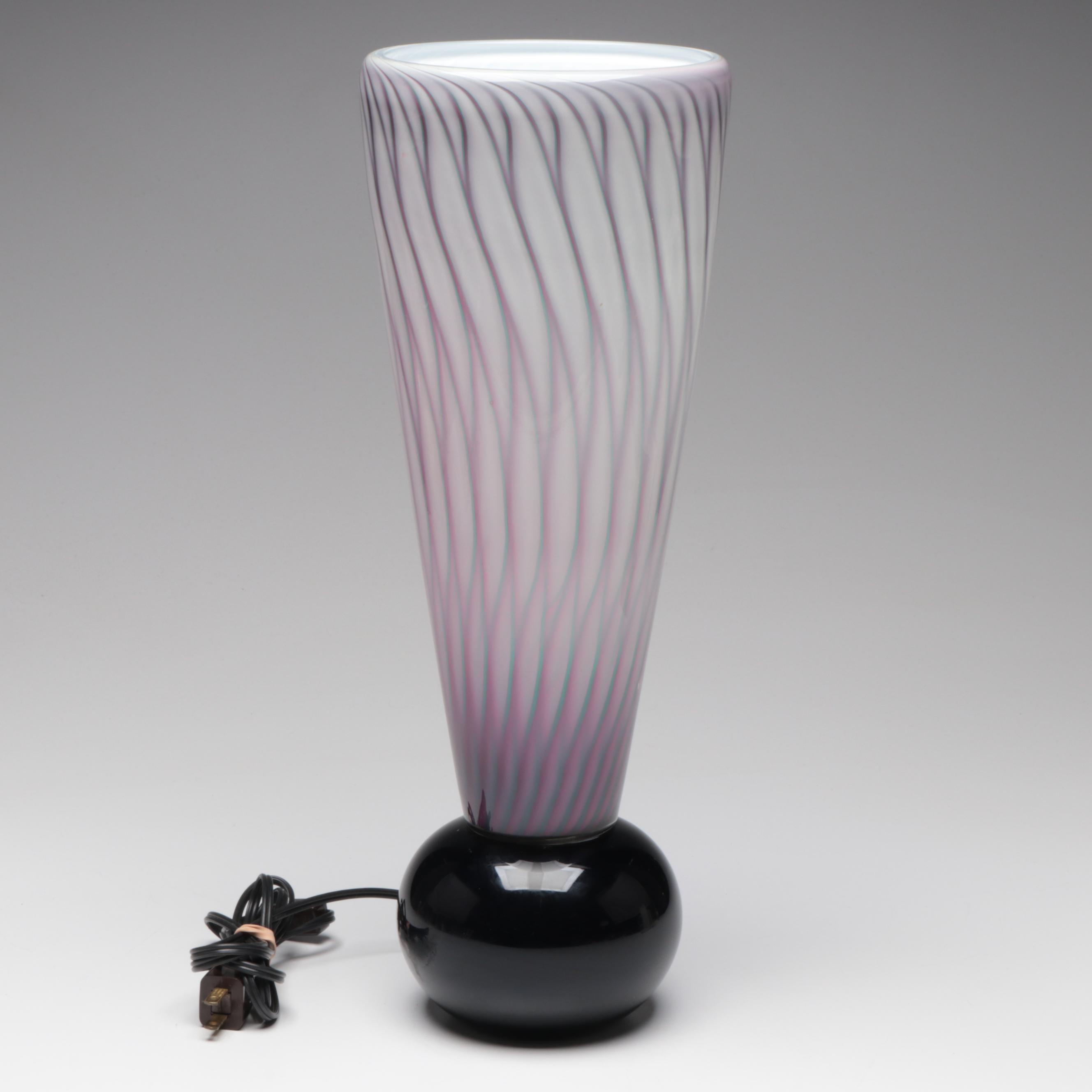Blown Art Glass Table Lamp, Mid/Late 20th Century