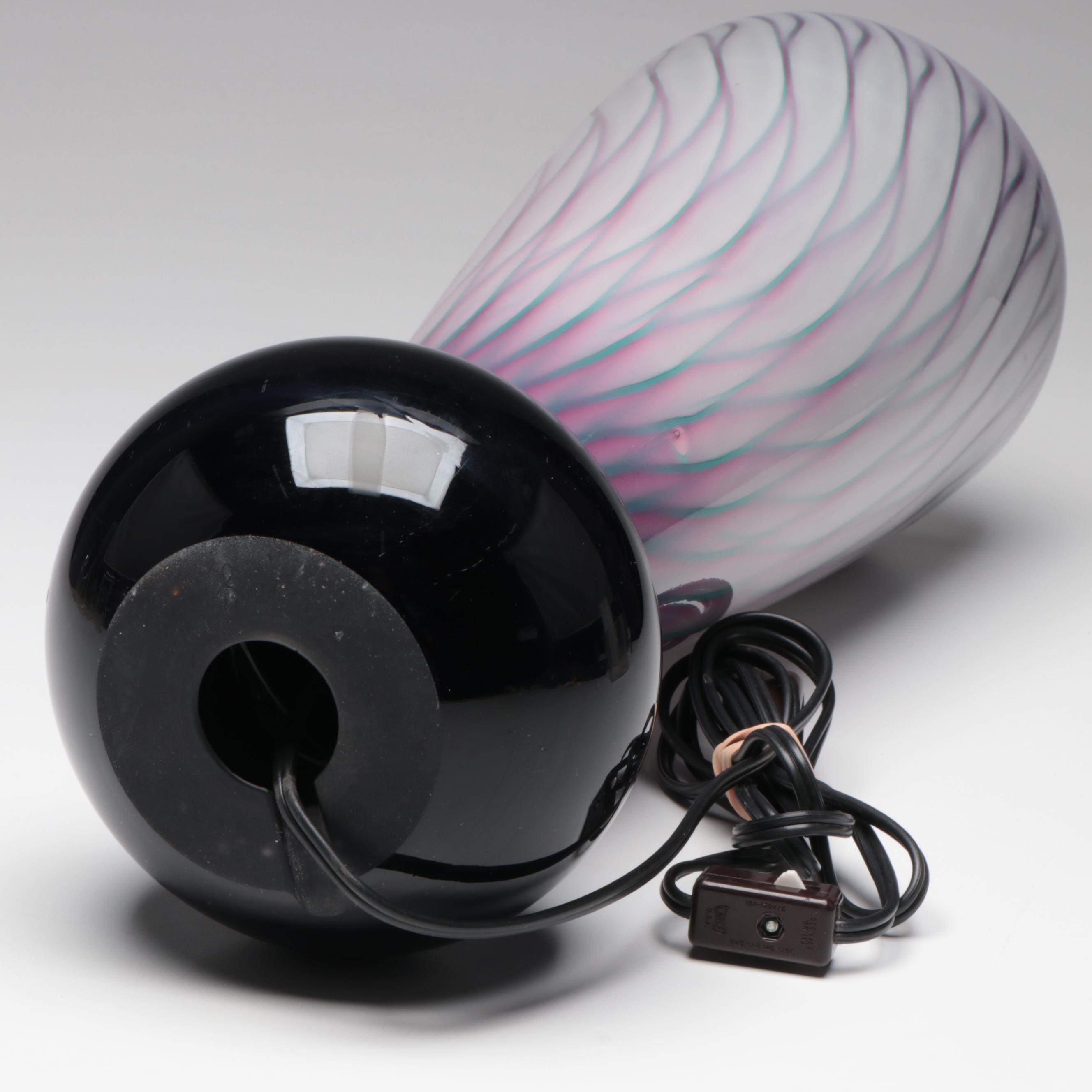 Blown Art Glass Table Lamp, Mid/Late 20th Century