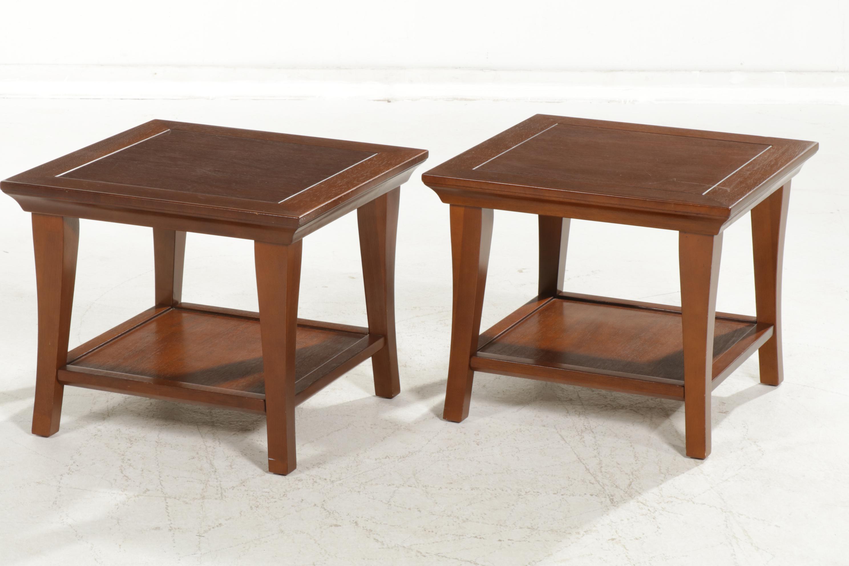 Pair of Pottery Barn Wood Side Tables