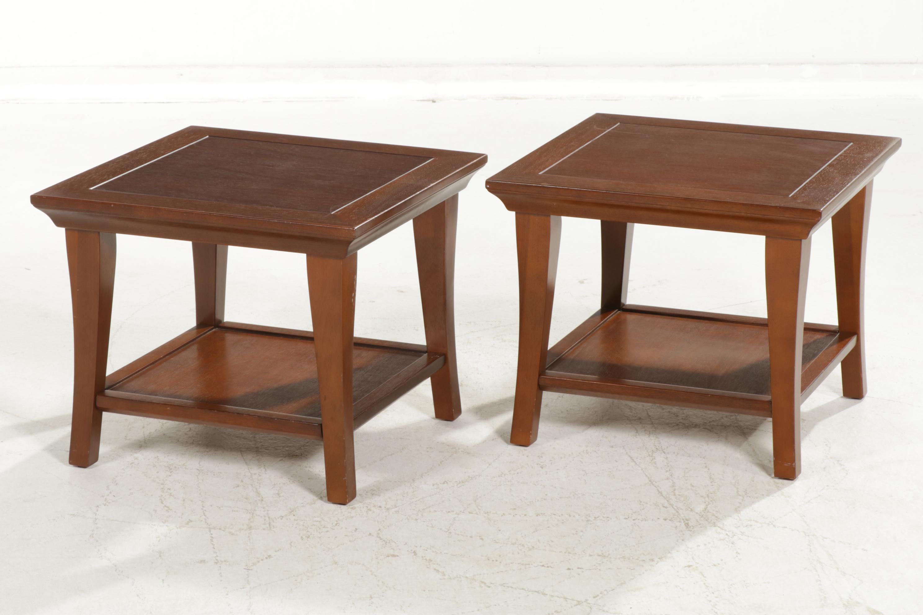 Pair of Pottery Barn Wood Side Tables Everything But The House