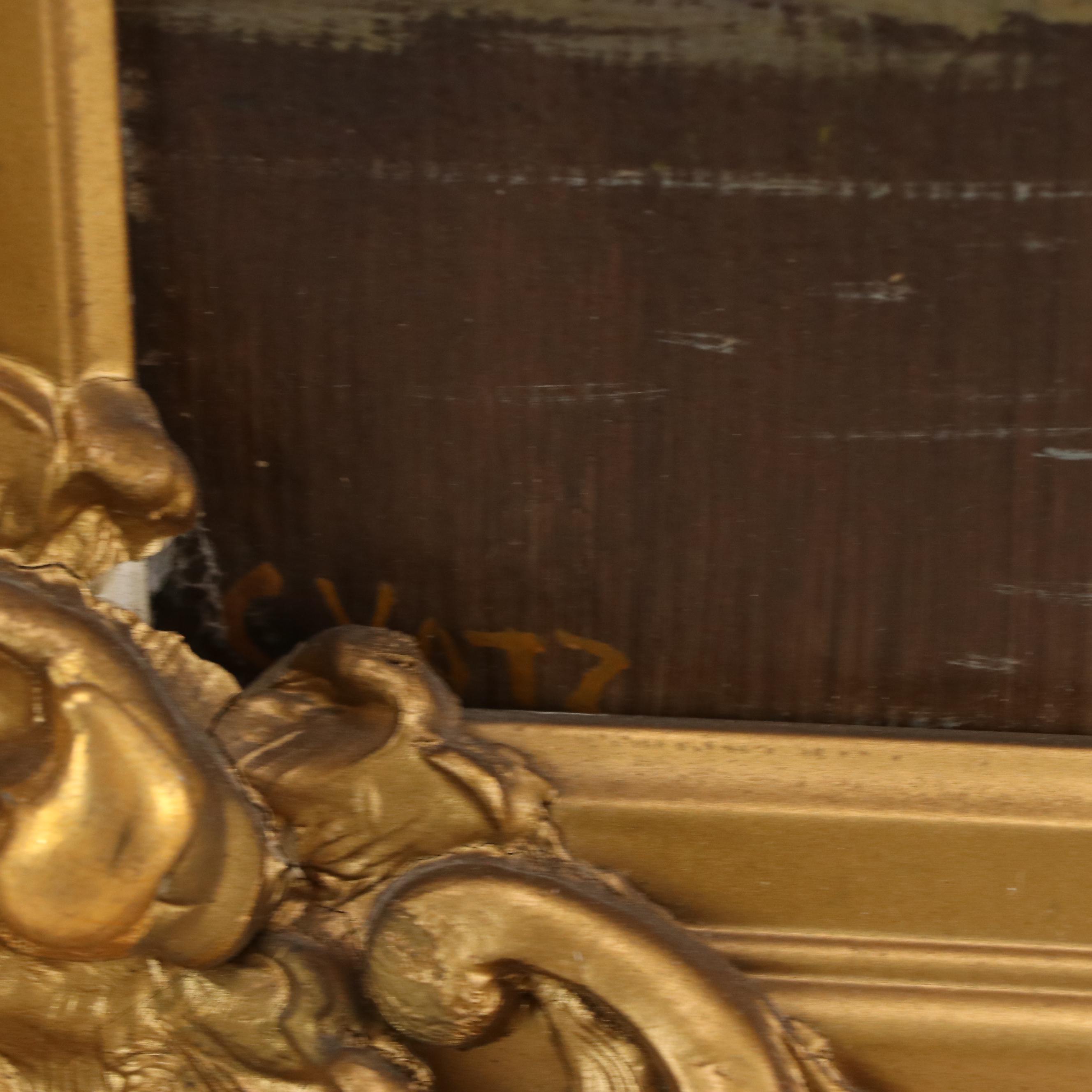 River Landscape Oil Painting, 19th Century