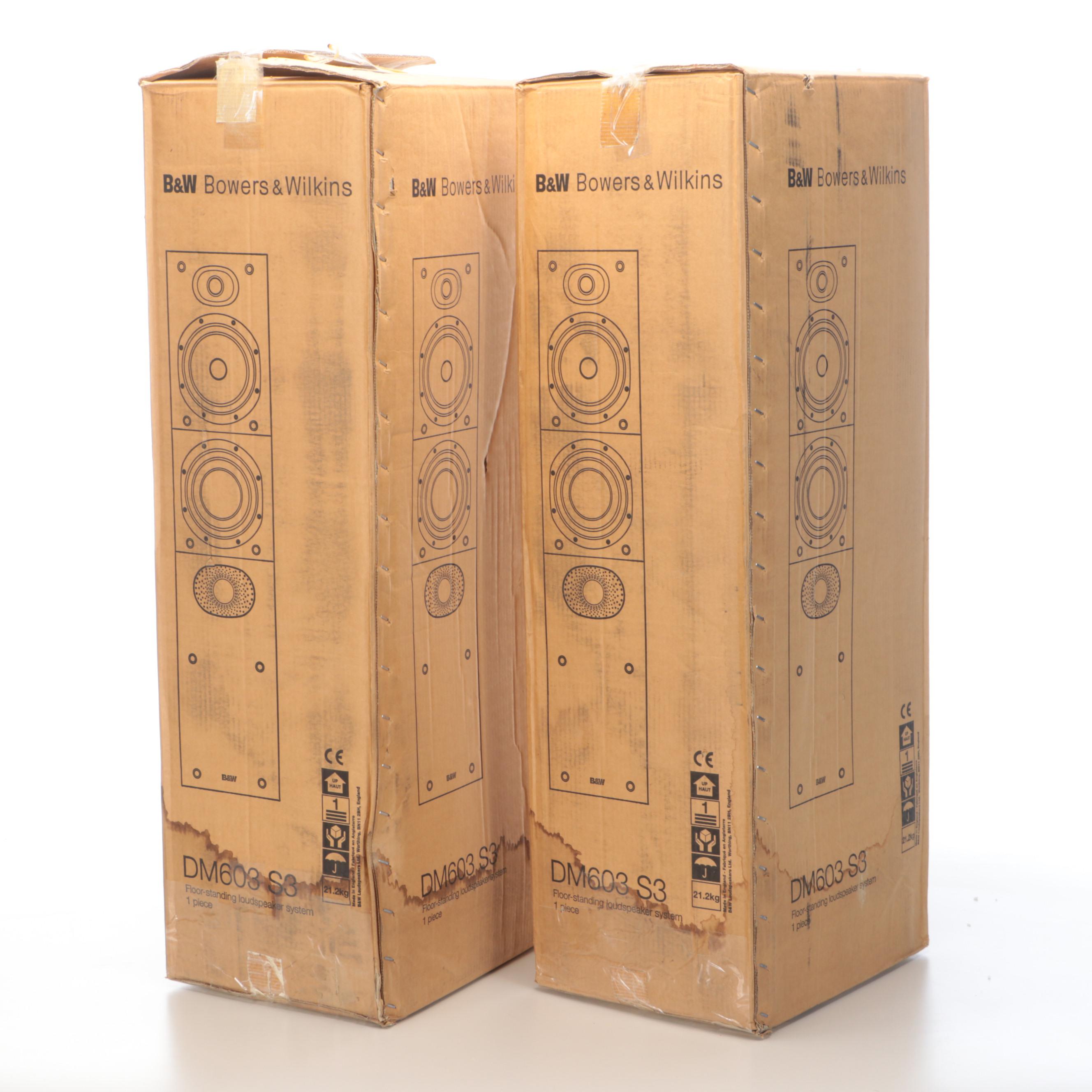 Bowers & Wilkins DM603 S3 Oak Veneer Floor Standing Speakers