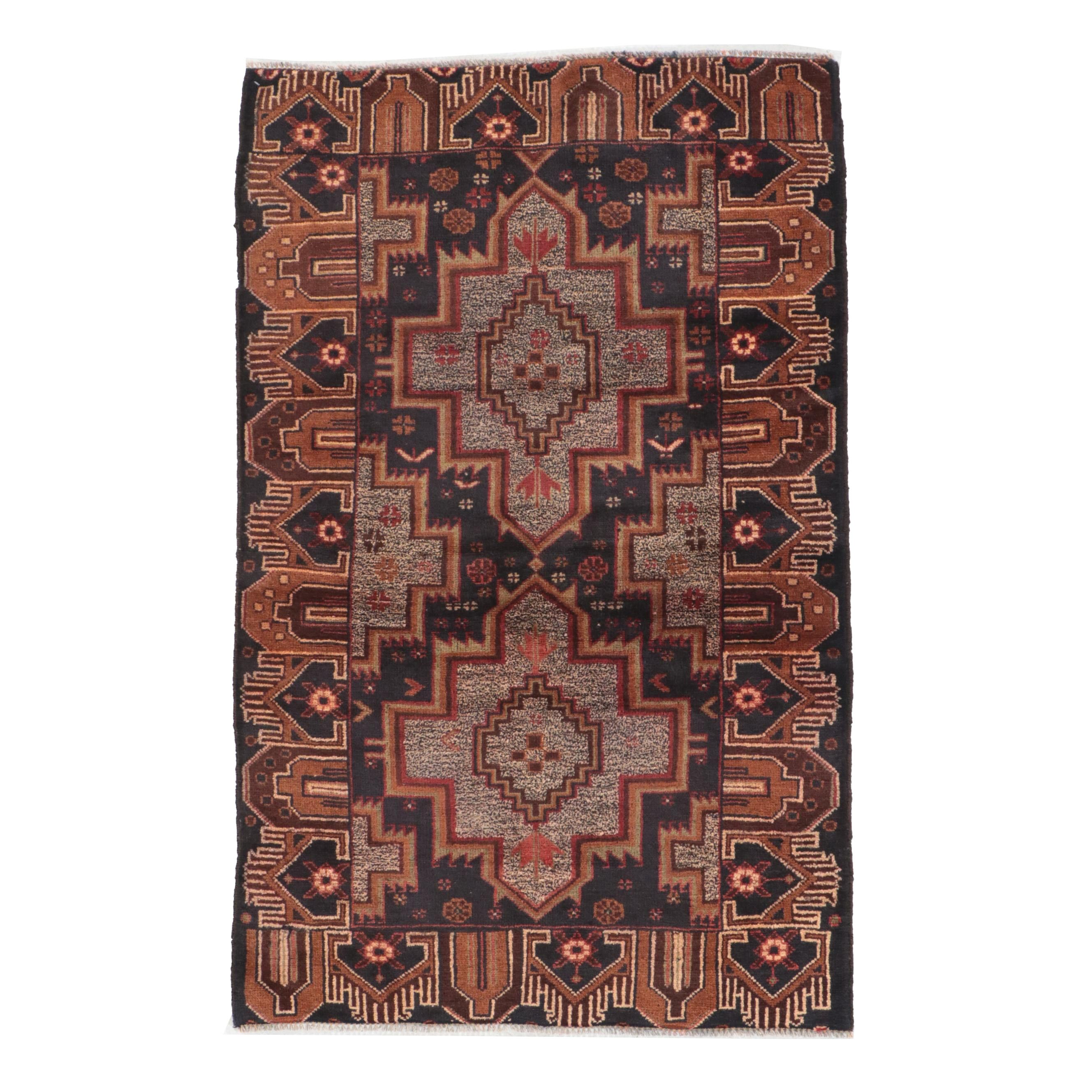 2'10 x 4'5 Hand-Knotted Afghan Baluch Accent Rug