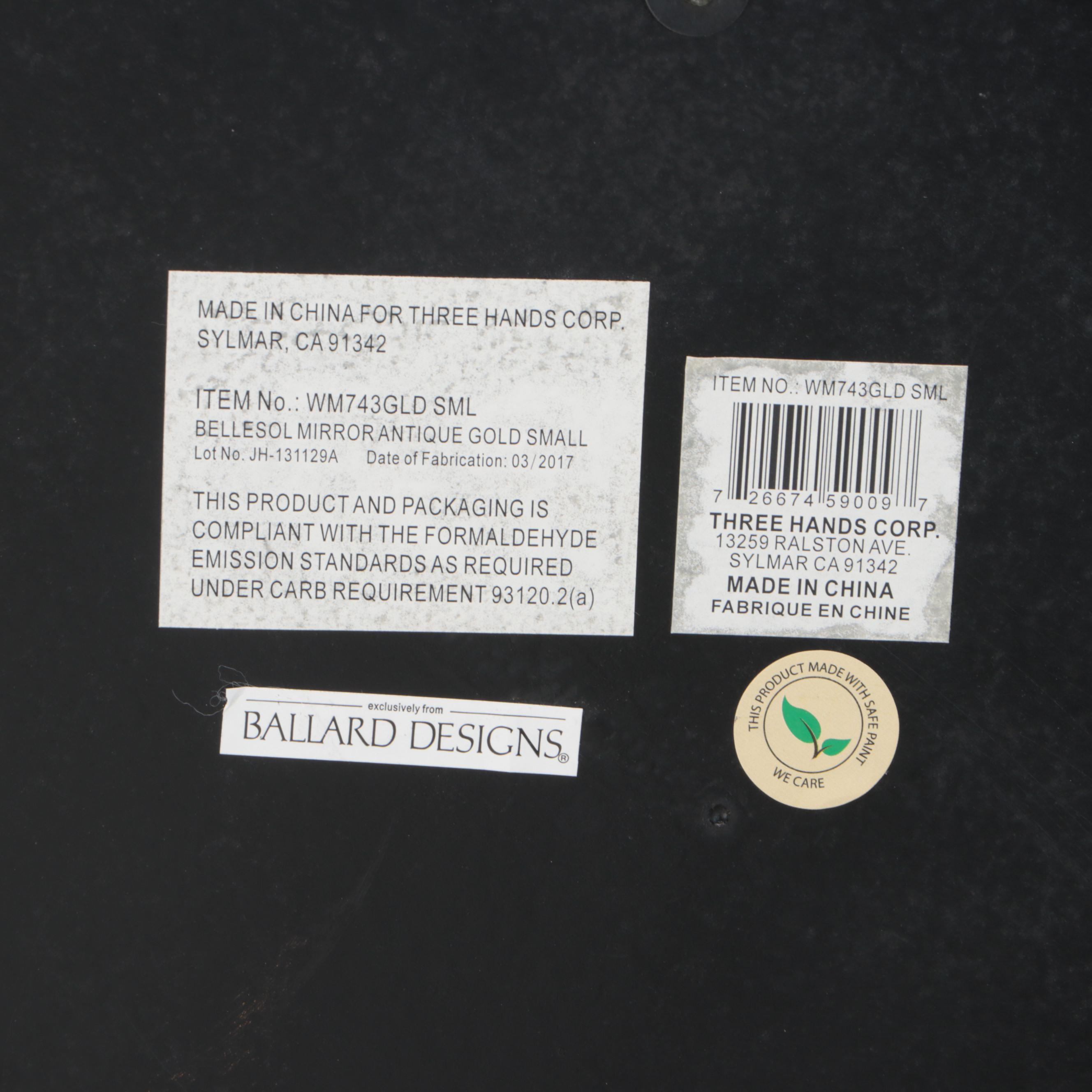 Ballard Designs Round Wall Mirror and Pottery Barn Decorative Wall Shelf