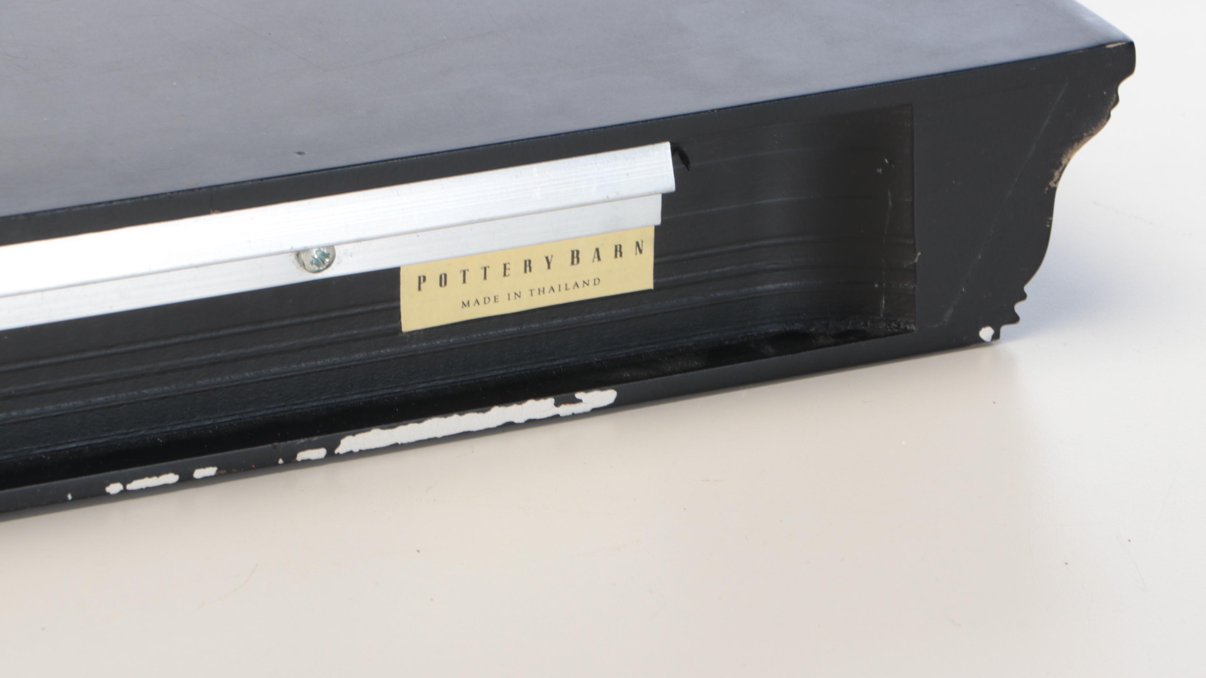 Ballard Designs Round Wall Mirror and Pottery Barn Decorative Wall Shelf