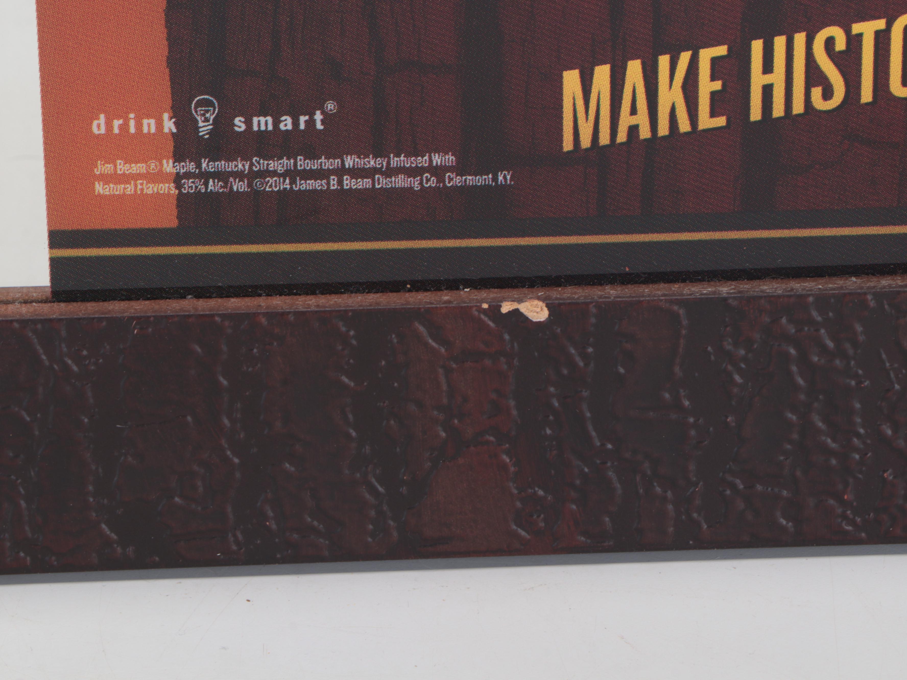Jim Beam Maple Bourbon Whiskey Advertising Bar Mirror, 2014