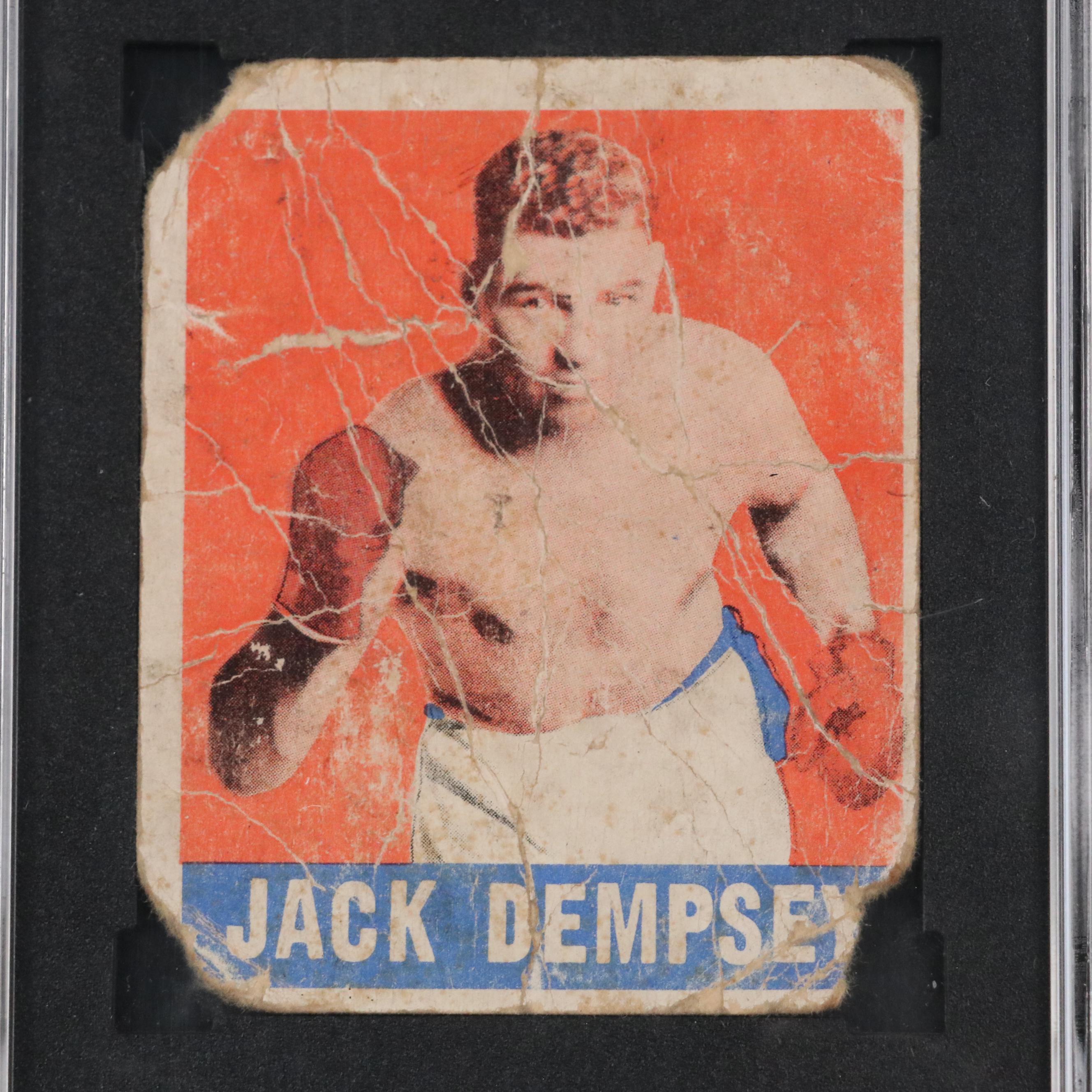 1948 Leaf Jack Dempsey Boxing Card Graded SGC 1 with Pin