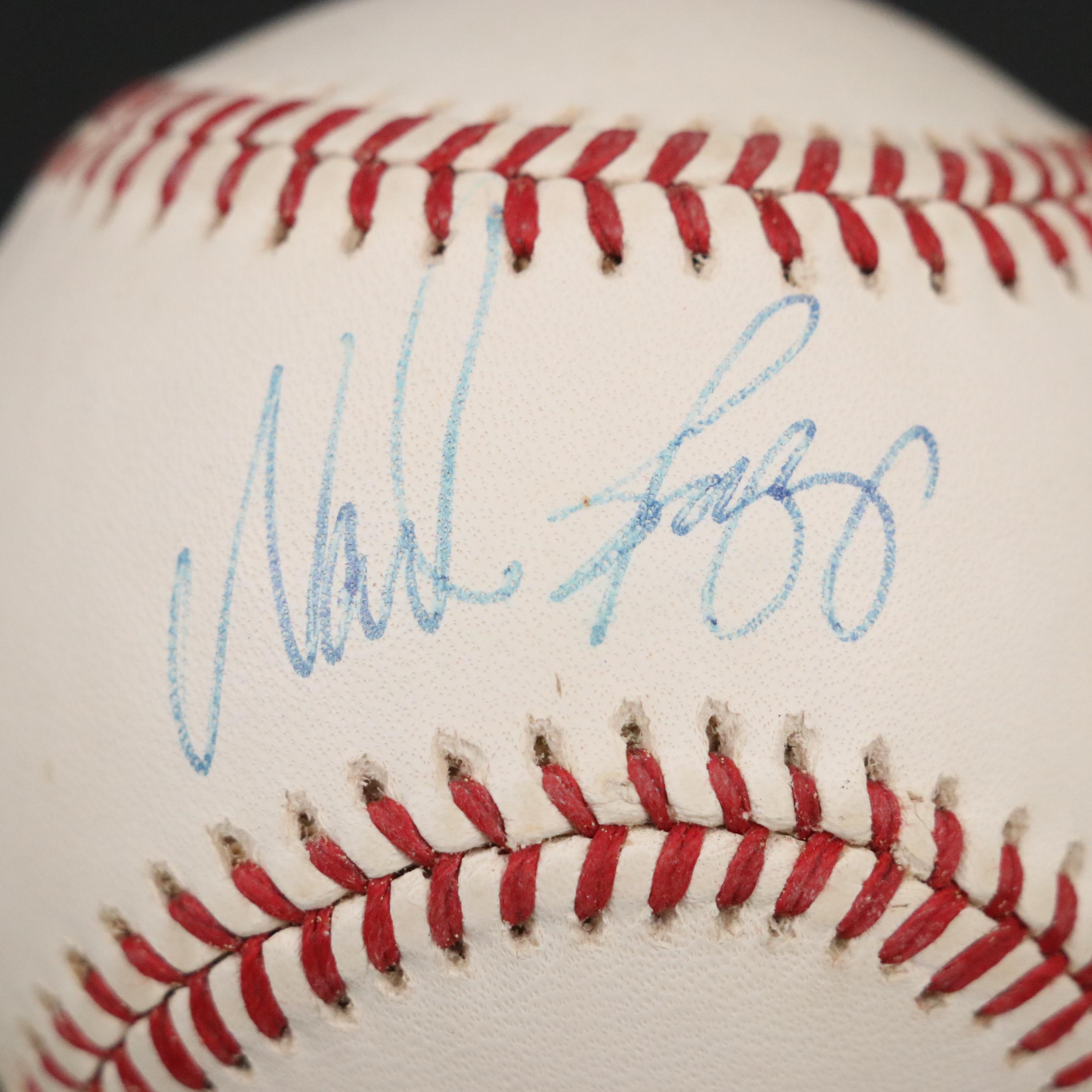 Wade Boggs Signed Rawlings Official American League Baseball and Topps Card
