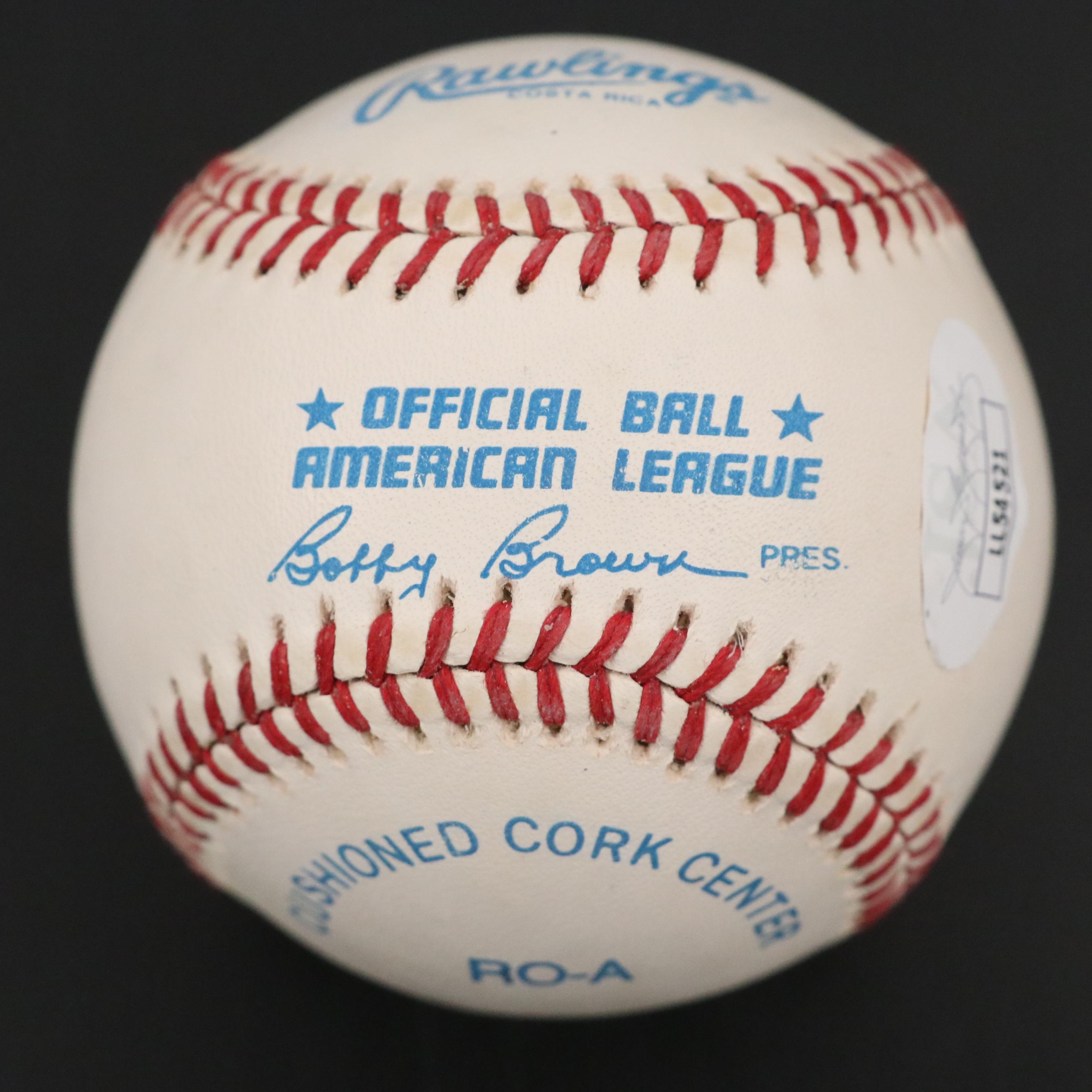 Wade Boggs Signed Rawlings Official American League Baseball and Topps Card