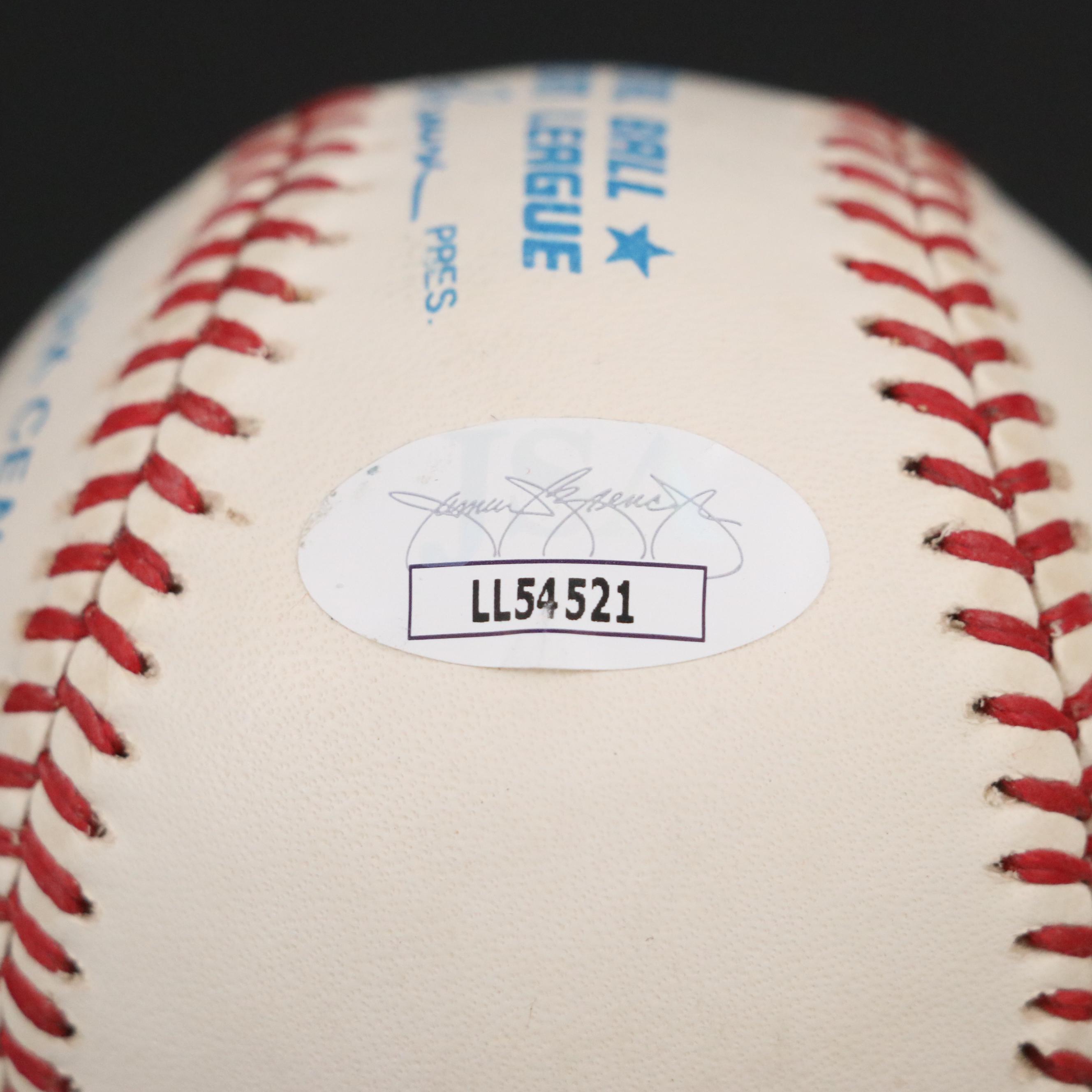 Wade Boggs Signed Rawlings Official American League Baseball and Topps Card