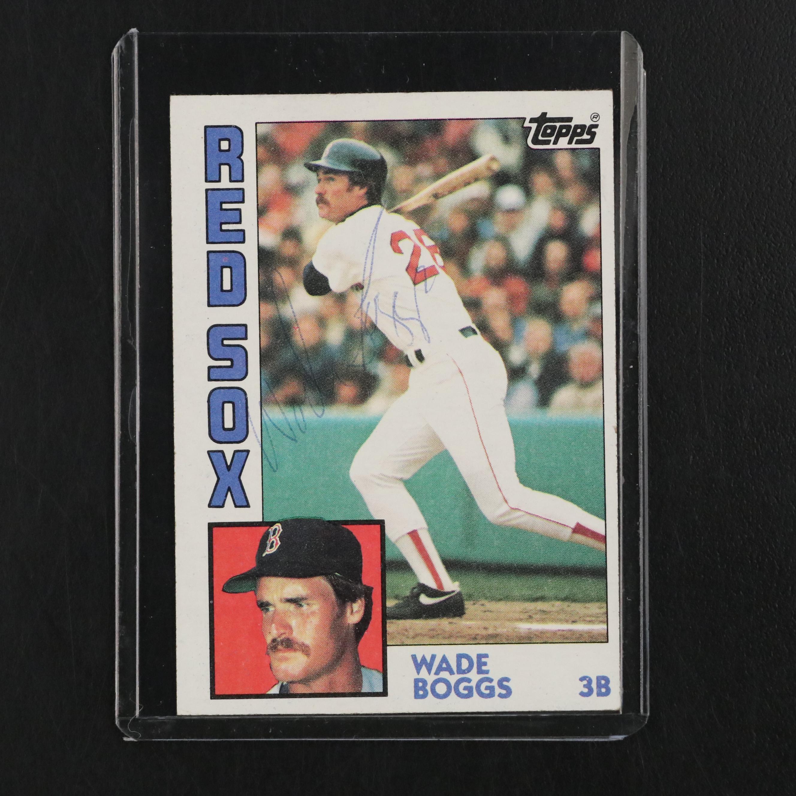 Wade Boggs Signed Rawlings Official American League Baseball and Topps Card