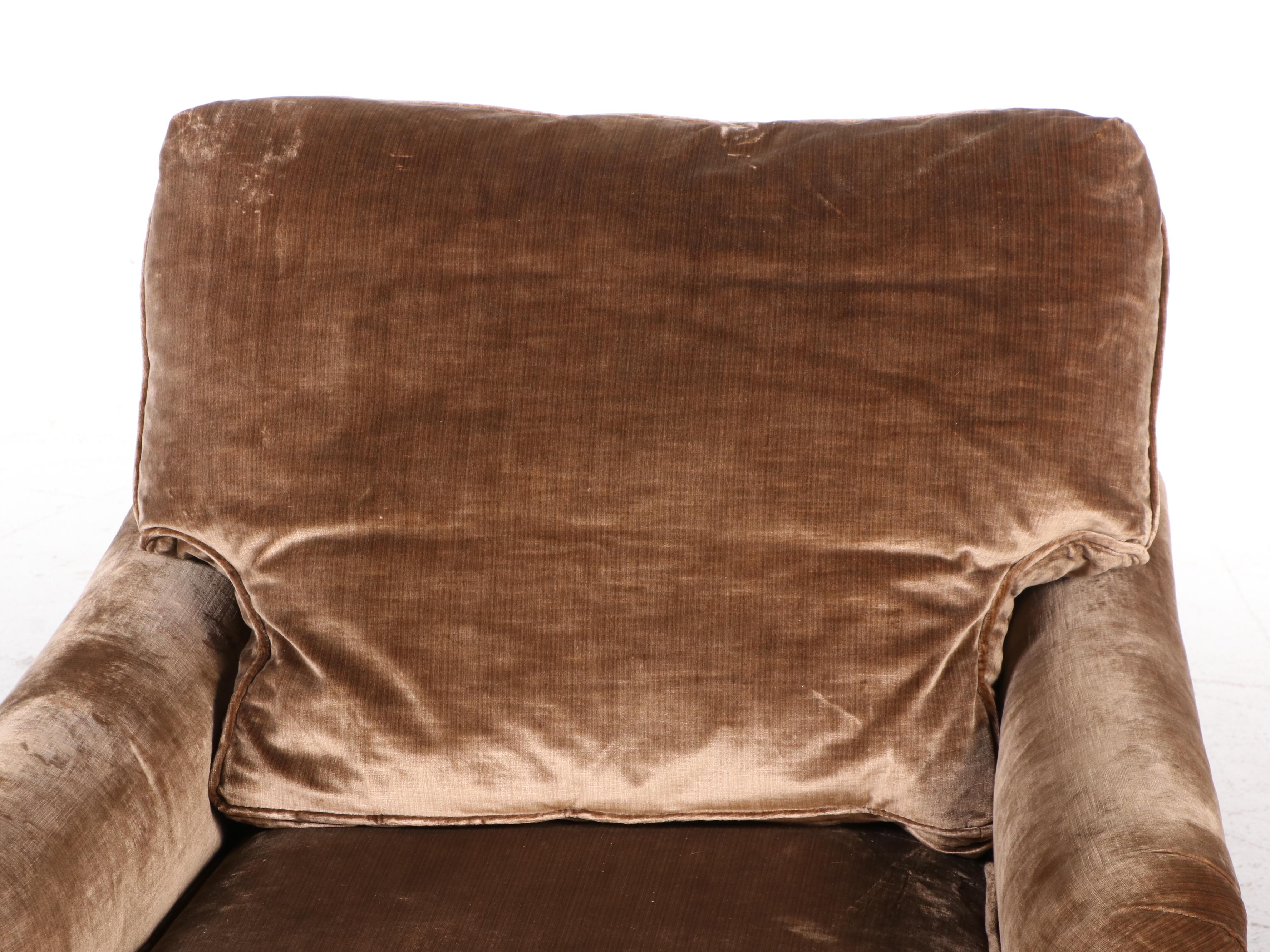 W & J Sloane Inc. Velveteen Upholstered Armchair