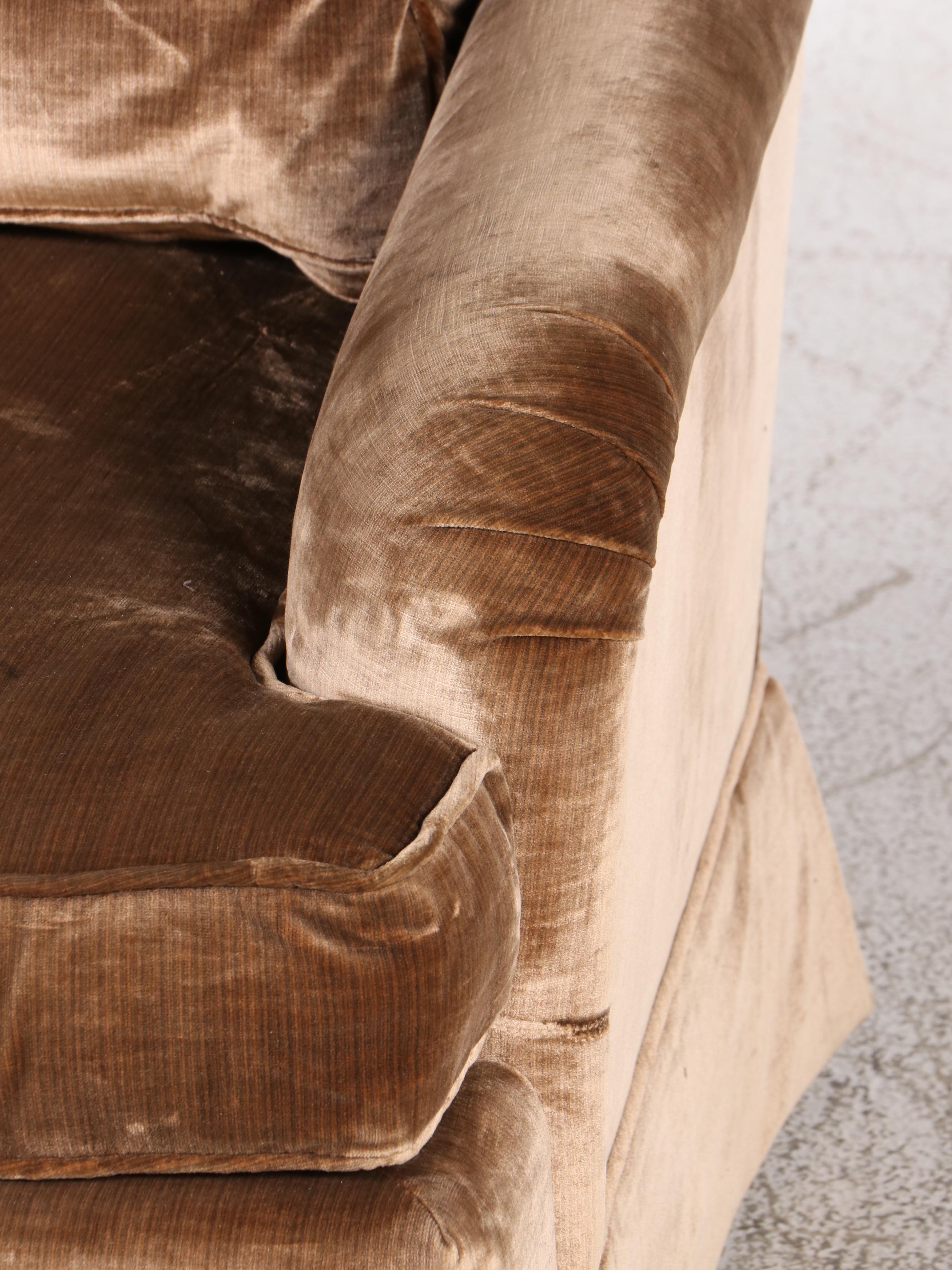 W & J Sloane Inc. Velveteen Upholstered Armchair