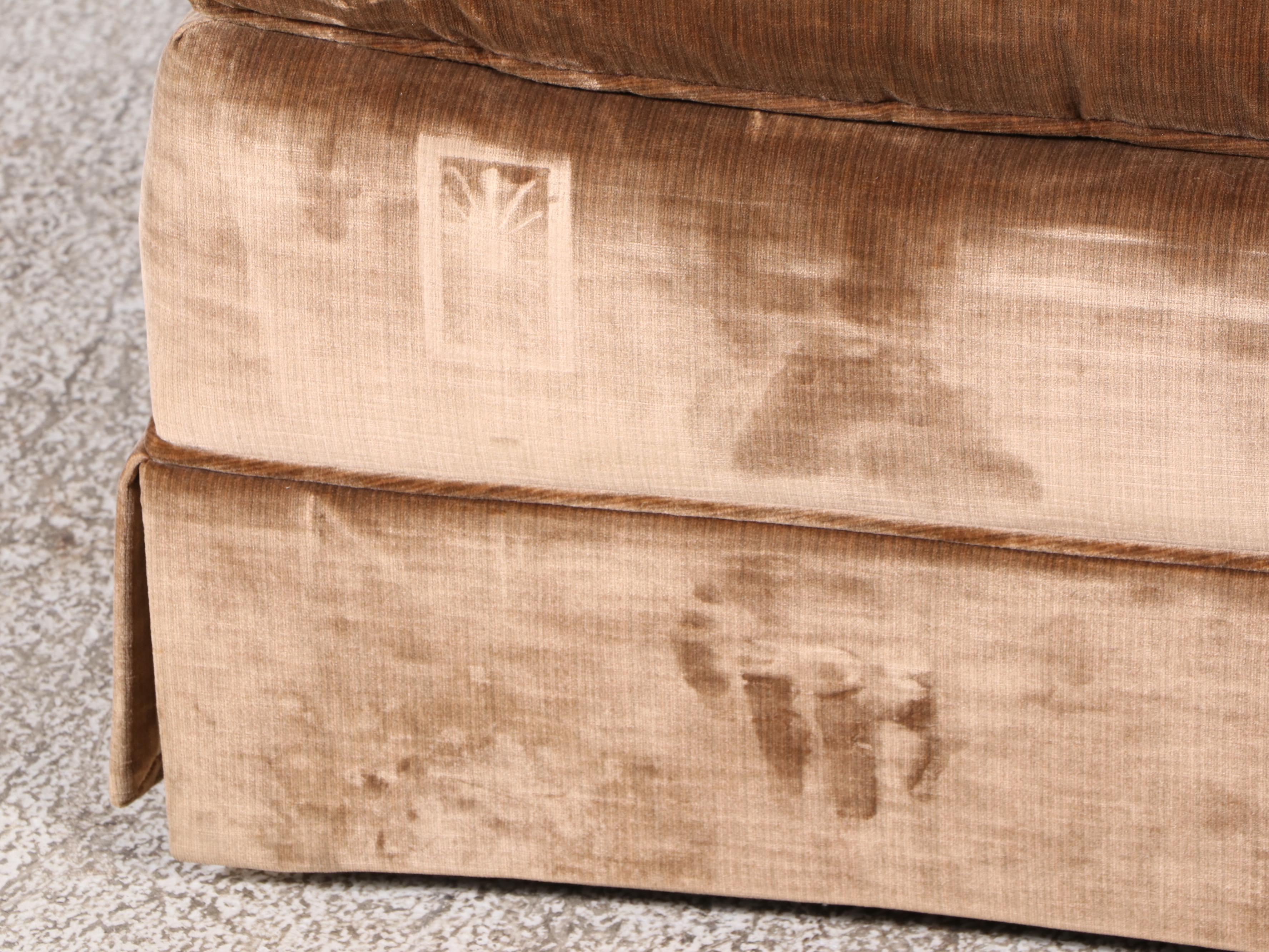 W & J Sloane Inc. Velveteen Upholstered Armchair