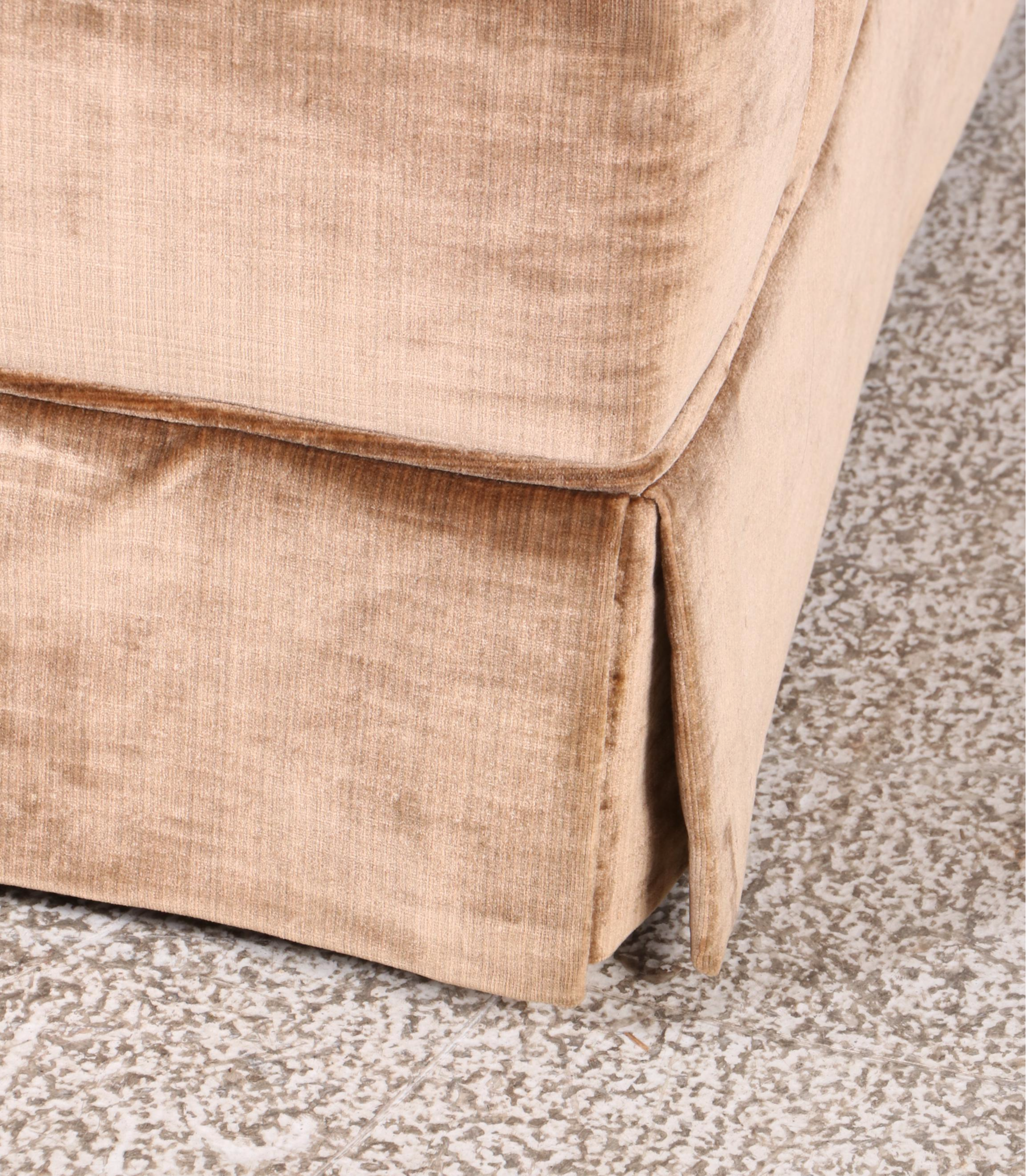 W & J Sloane Inc. Velveteen Upholstered Armchair