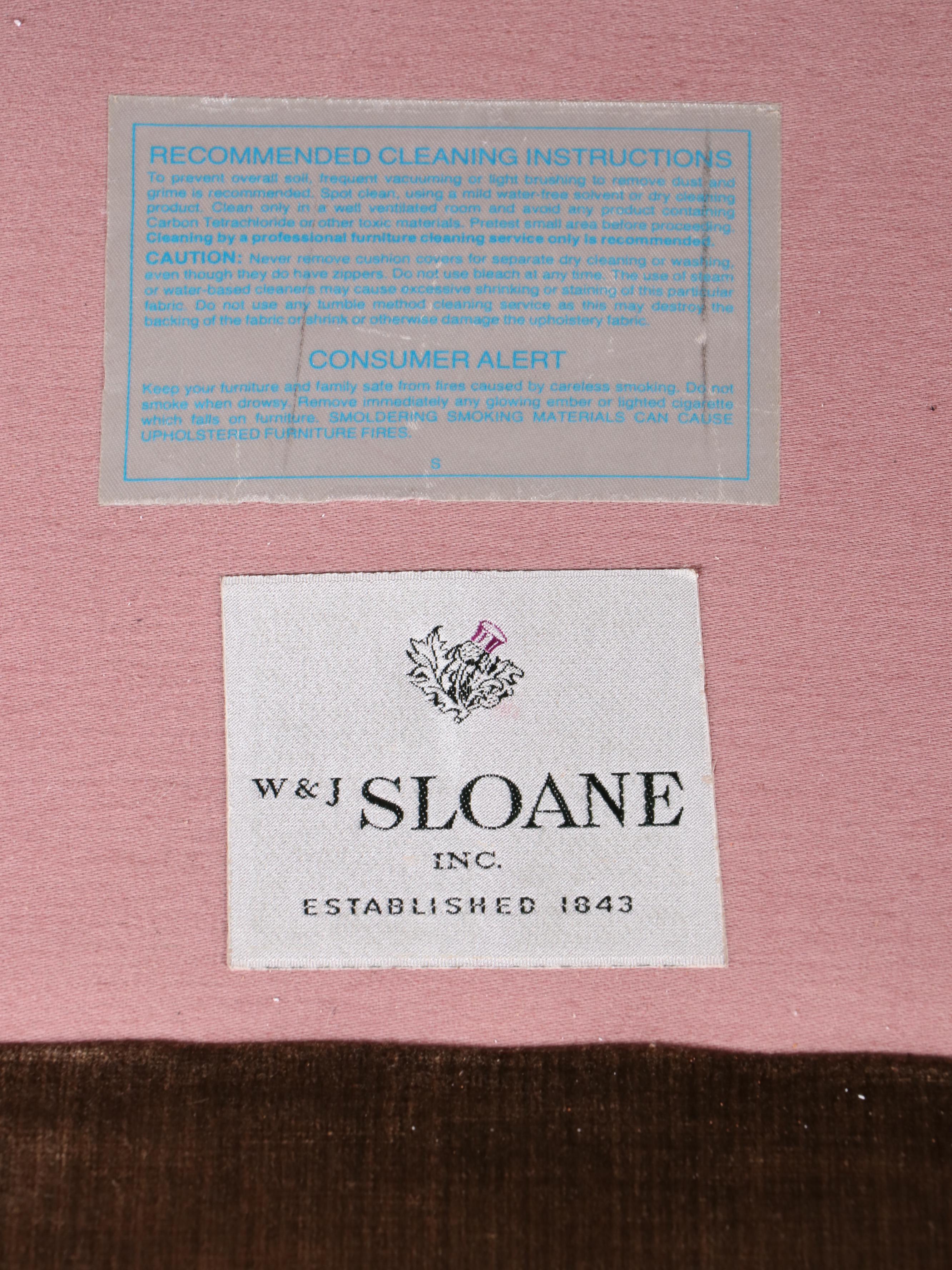 W & J Sloane Inc. Velveteen Upholstered Armchair