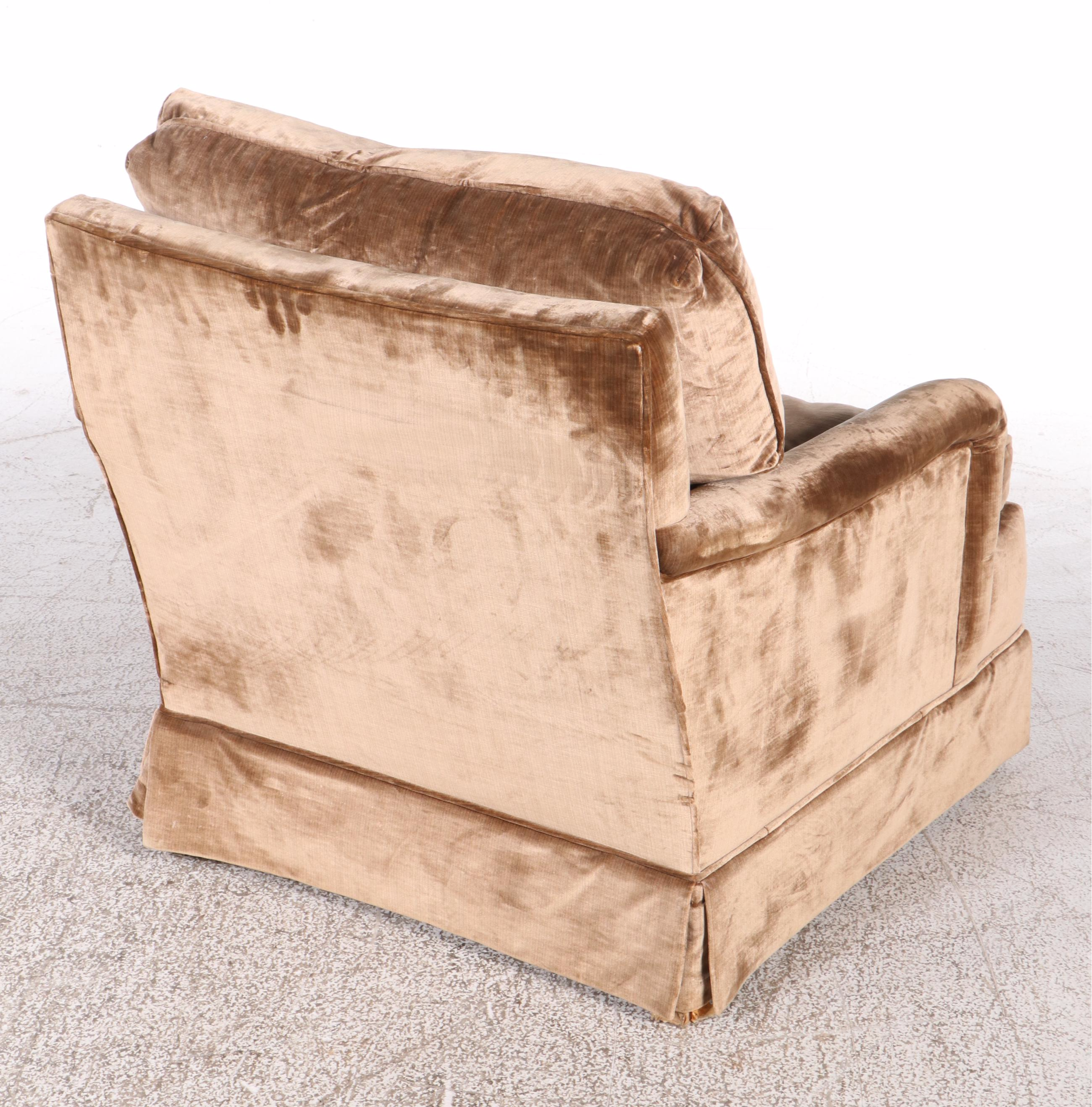 W & J Sloane Inc. Velveteen Upholstered Armchair