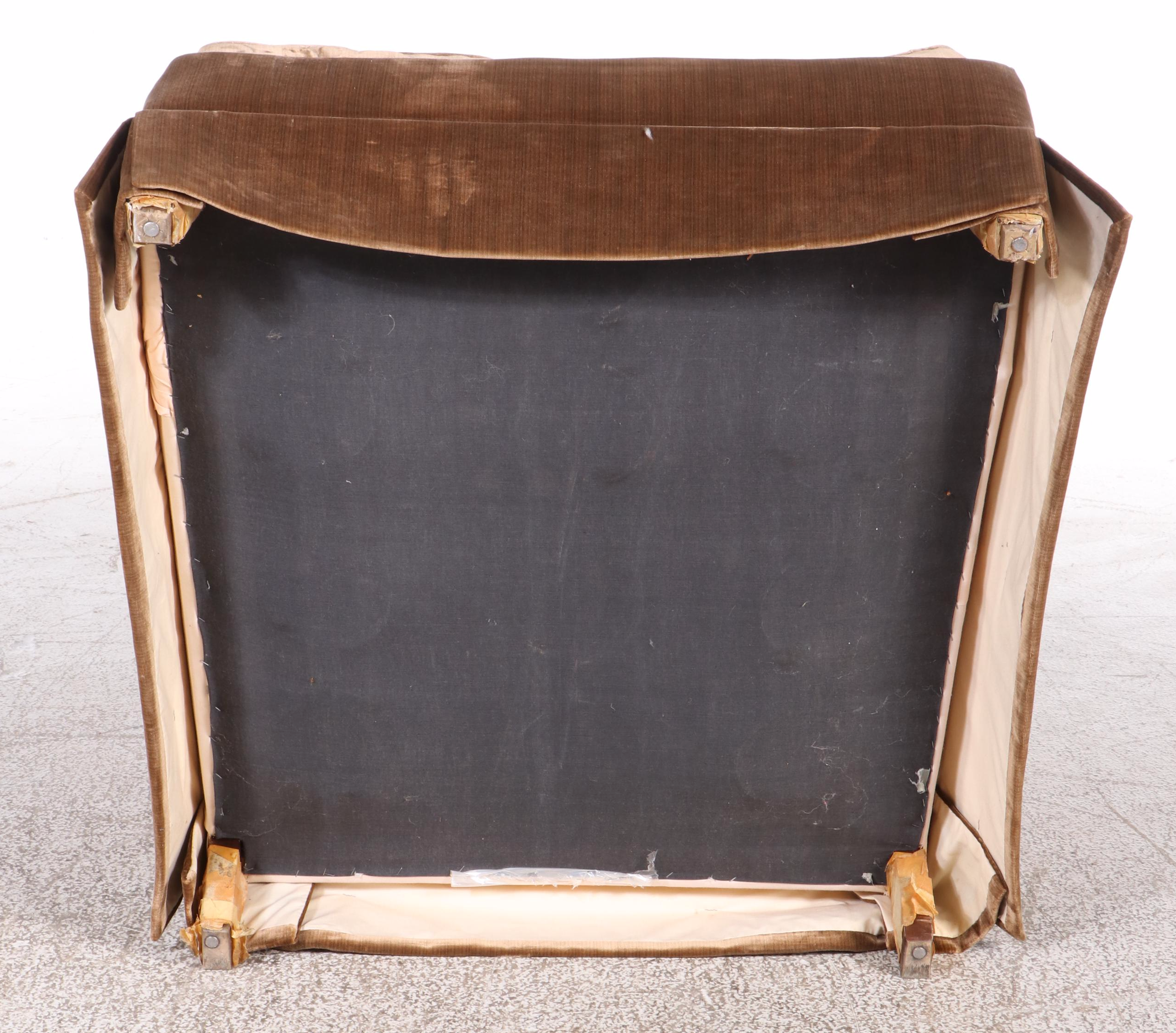 W & J Sloane Inc. Velveteen Upholstered Armchair