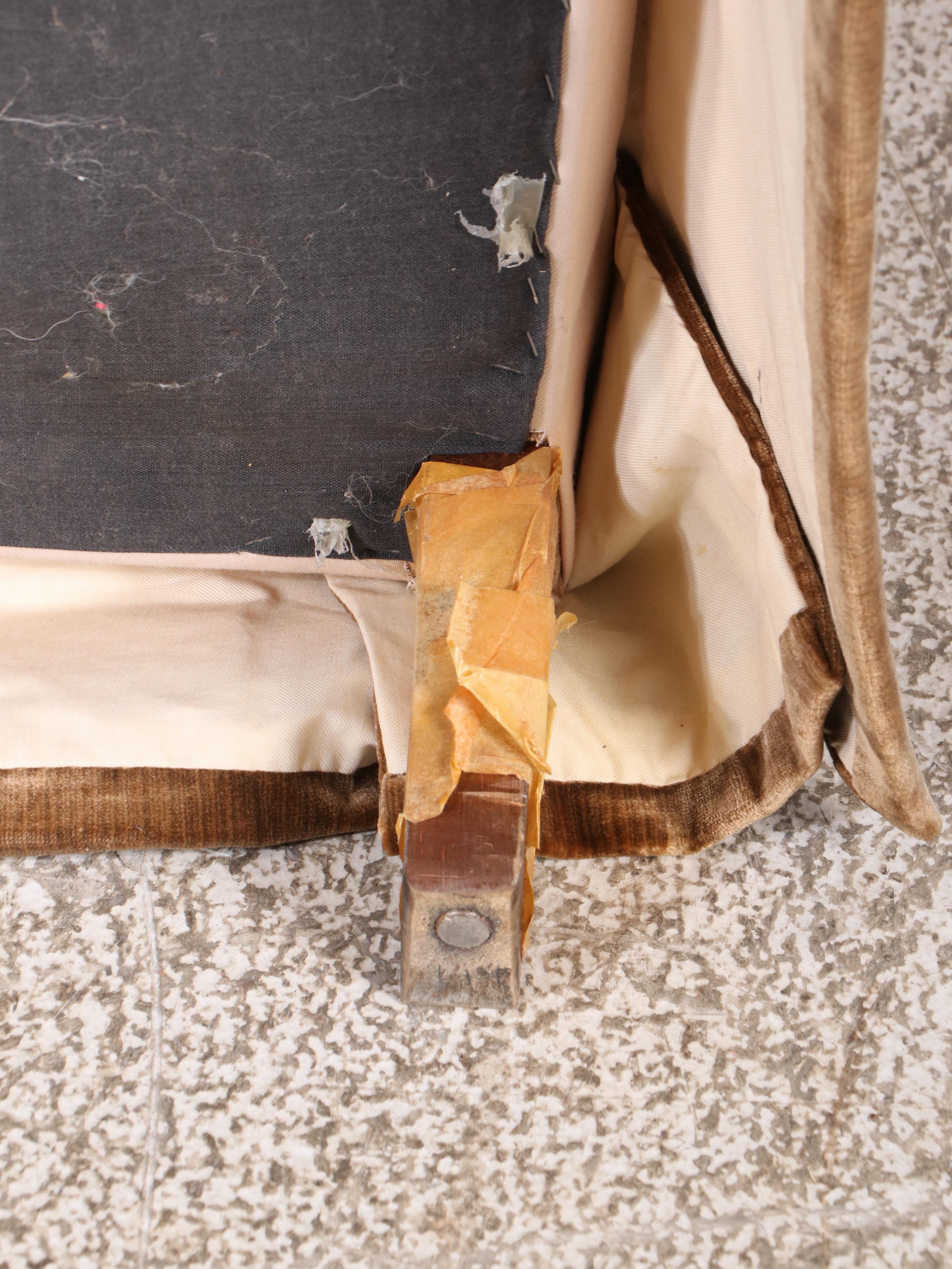 W & J Sloane Inc. Velveteen Upholstered Armchair