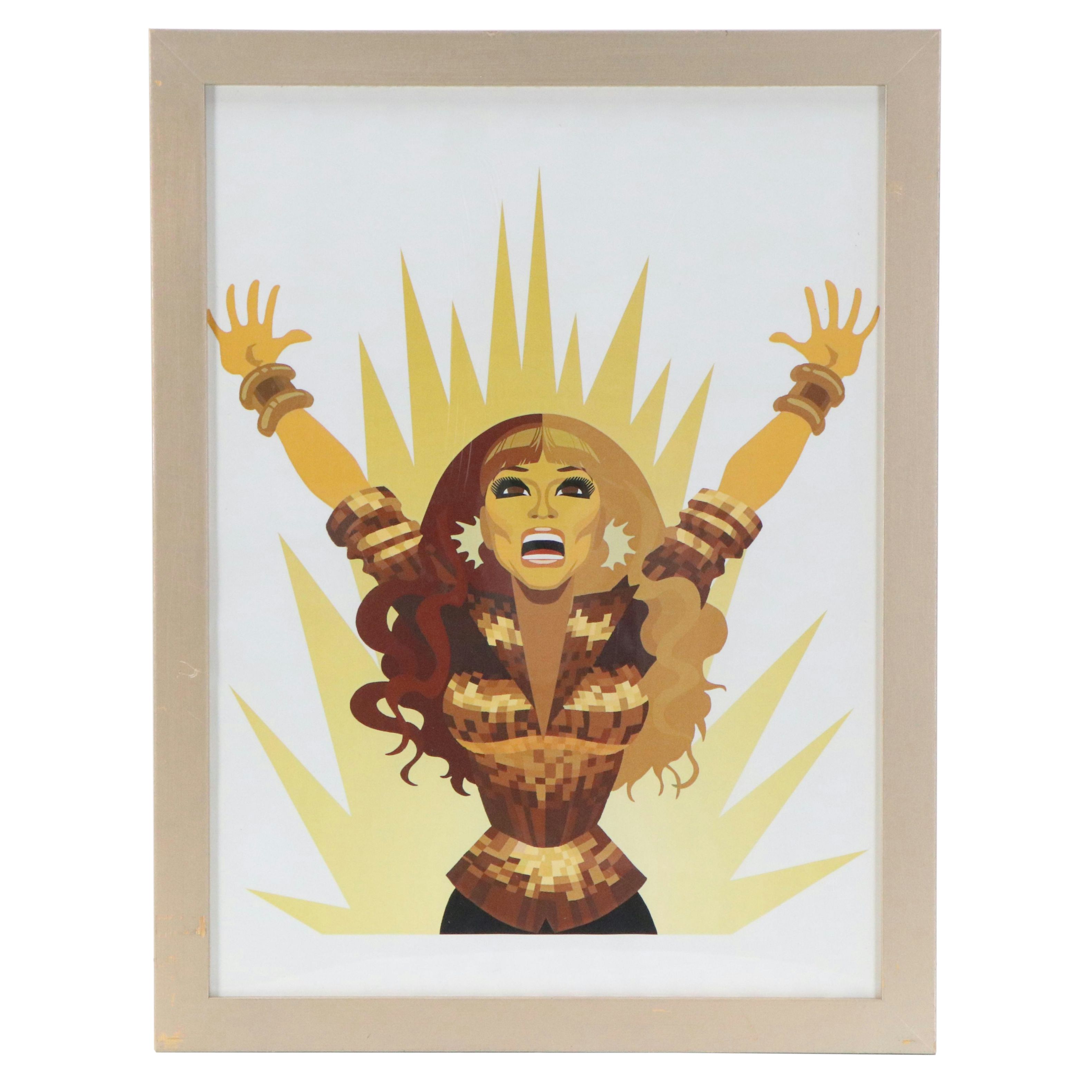 Offset Lithograph of Drag Queen Jujubee After Chad Sell