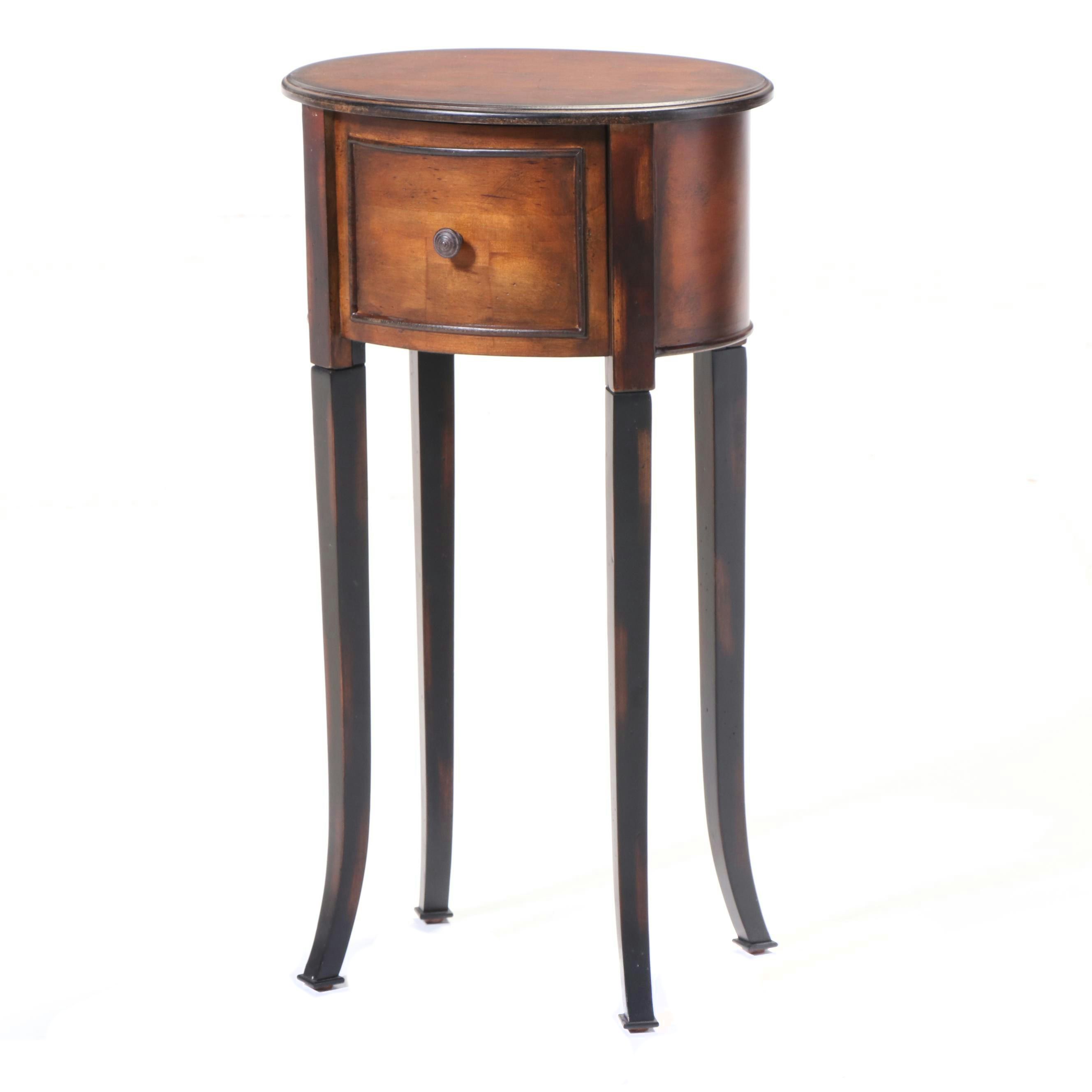 French Provincial Style Walnut-Stained Side Table