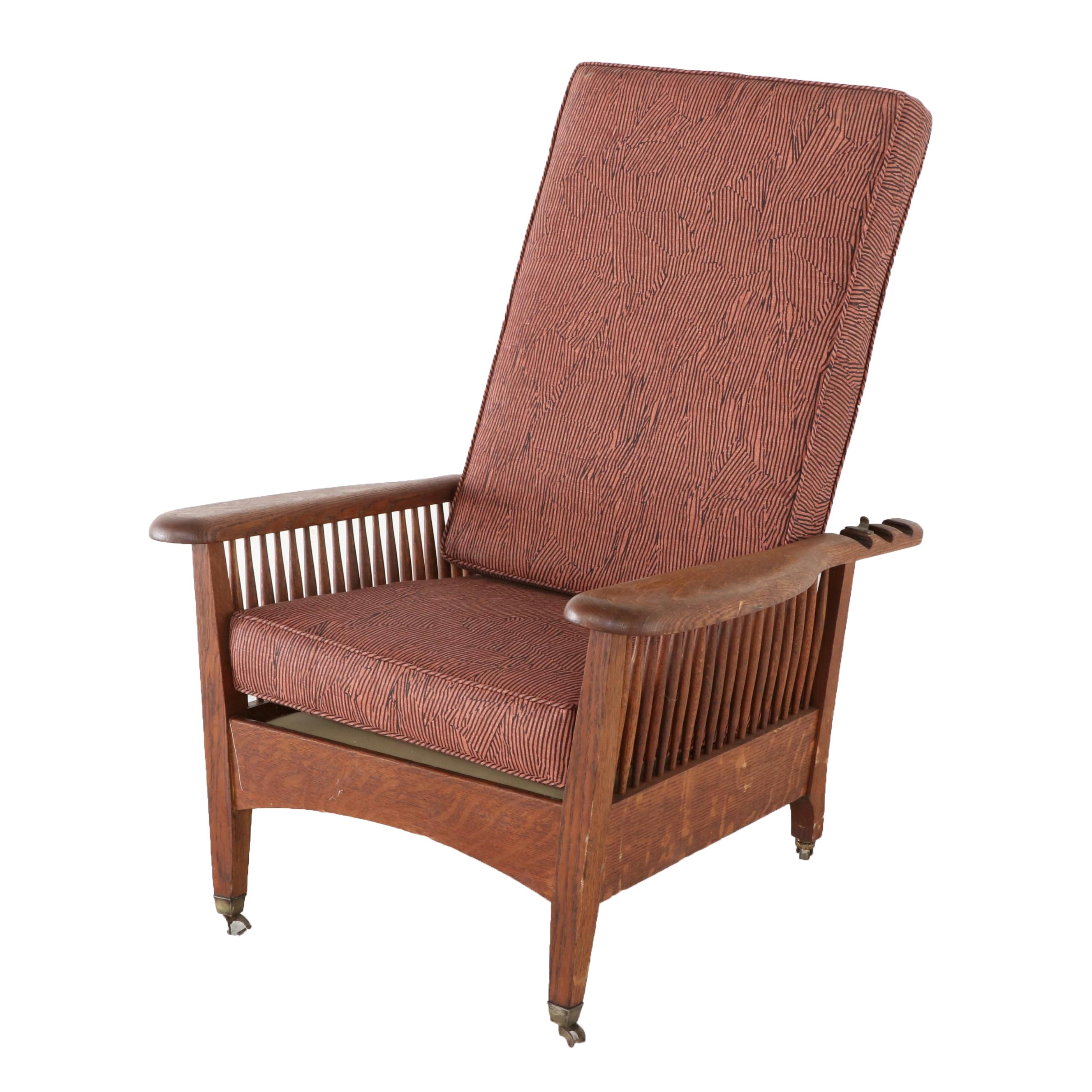 American Quartersawn Oak Morris Chair, Early 20th Century