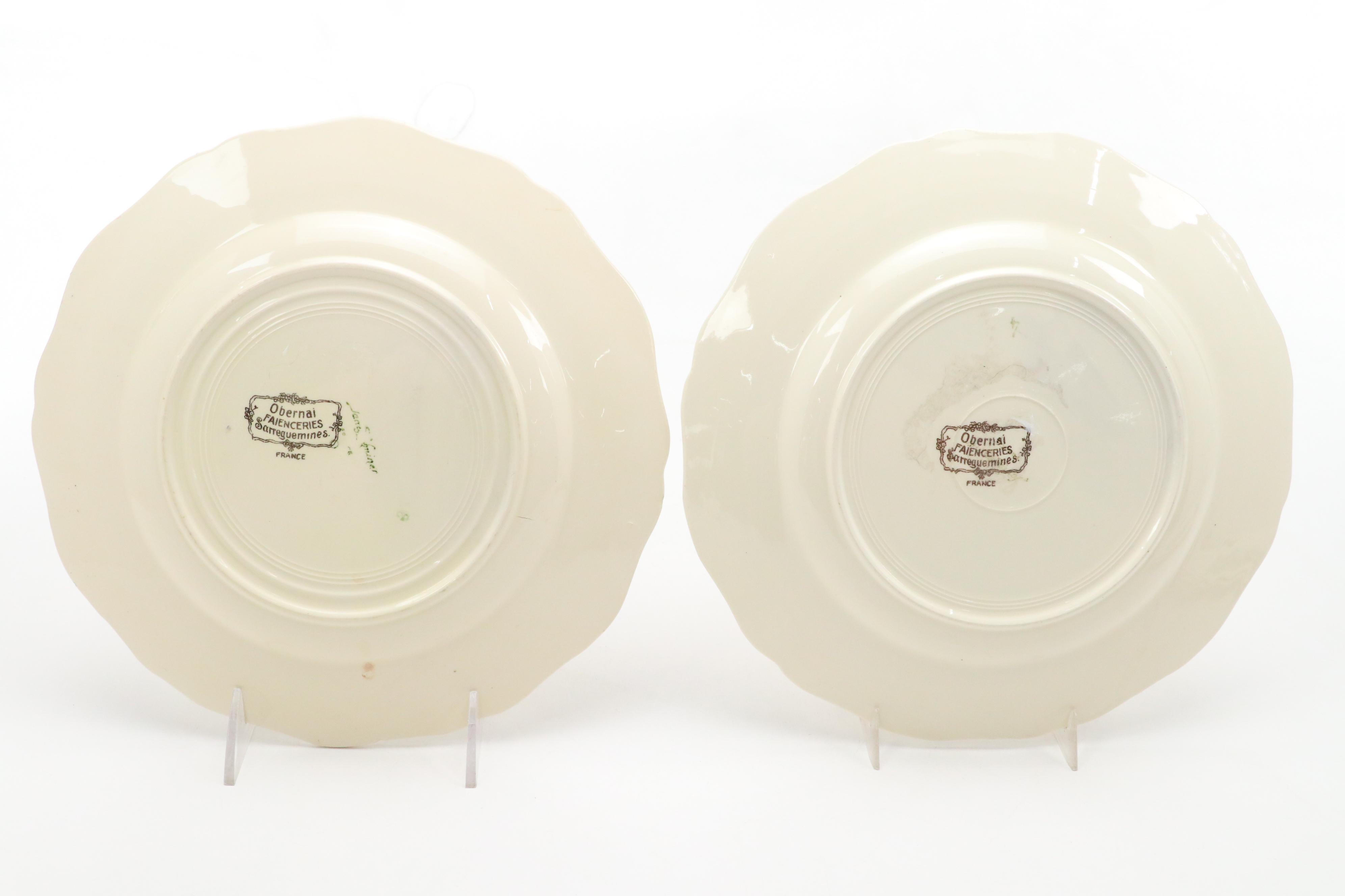 Sarreguemines "Obernai Faienceries" Ceramic Plates