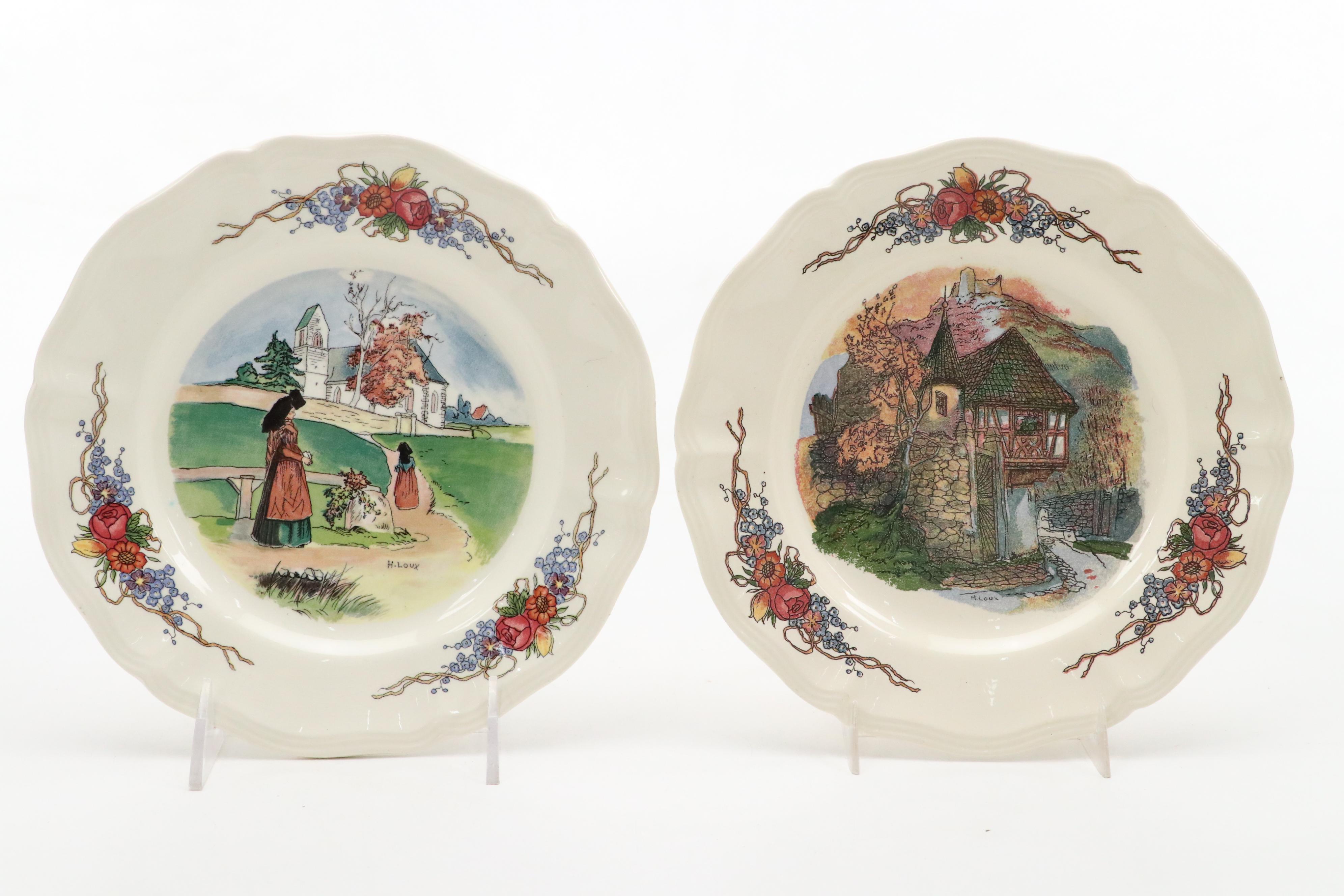 Sarreguemines "Obernai Faienceries" Ceramic Plates
