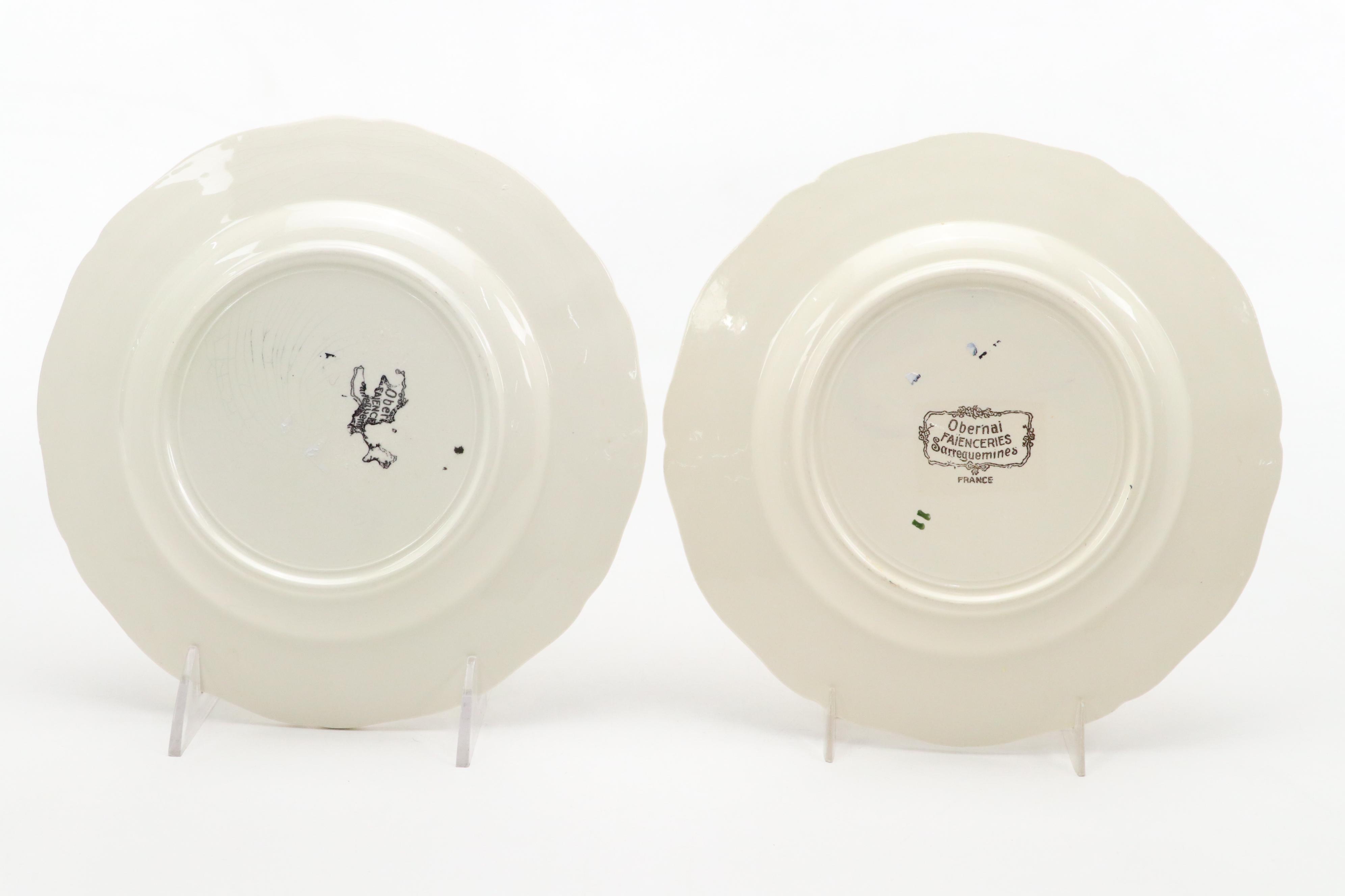 Sarreguemines "Obernai Faienceries" Ceramic Plates