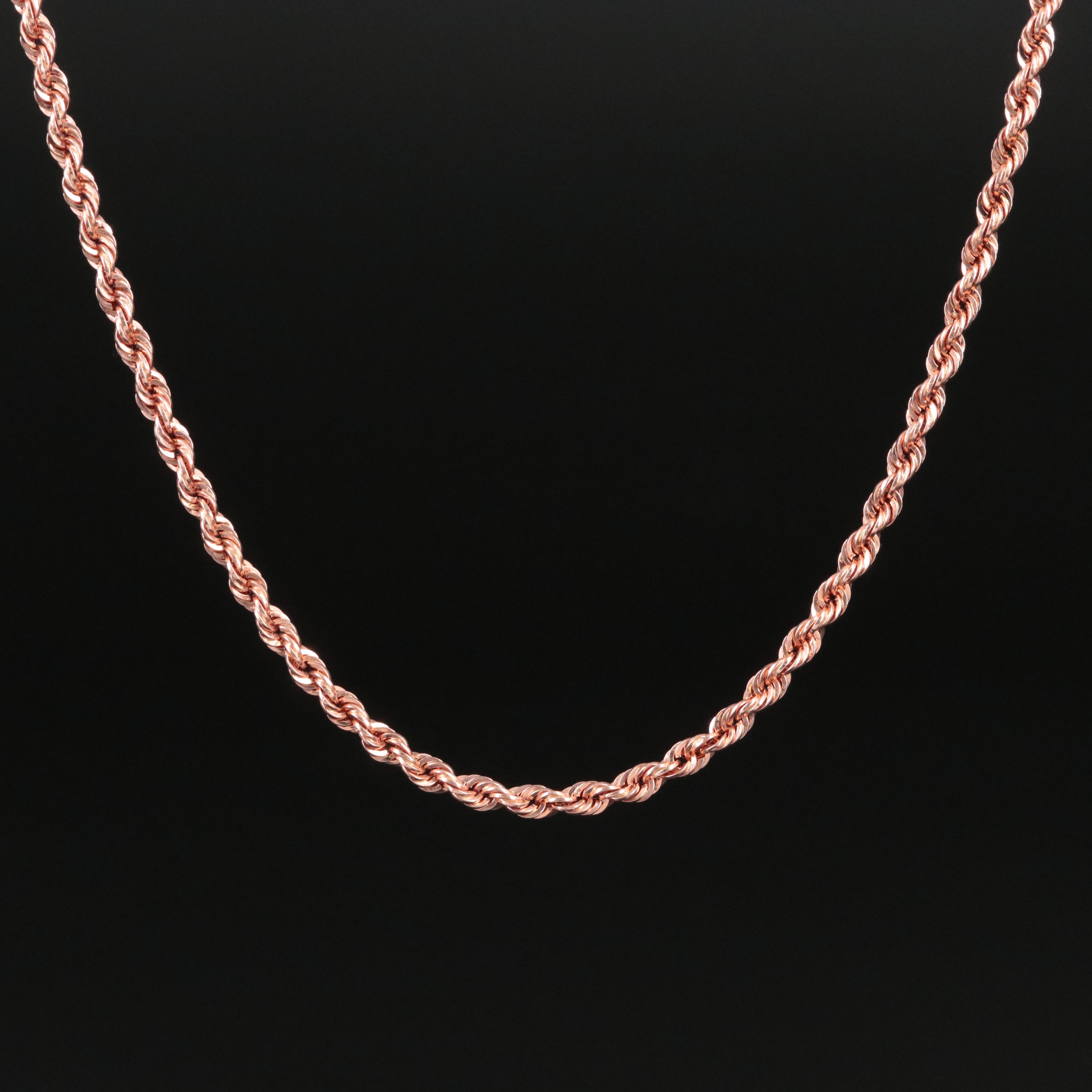 14K Rose Gold Rope Chain