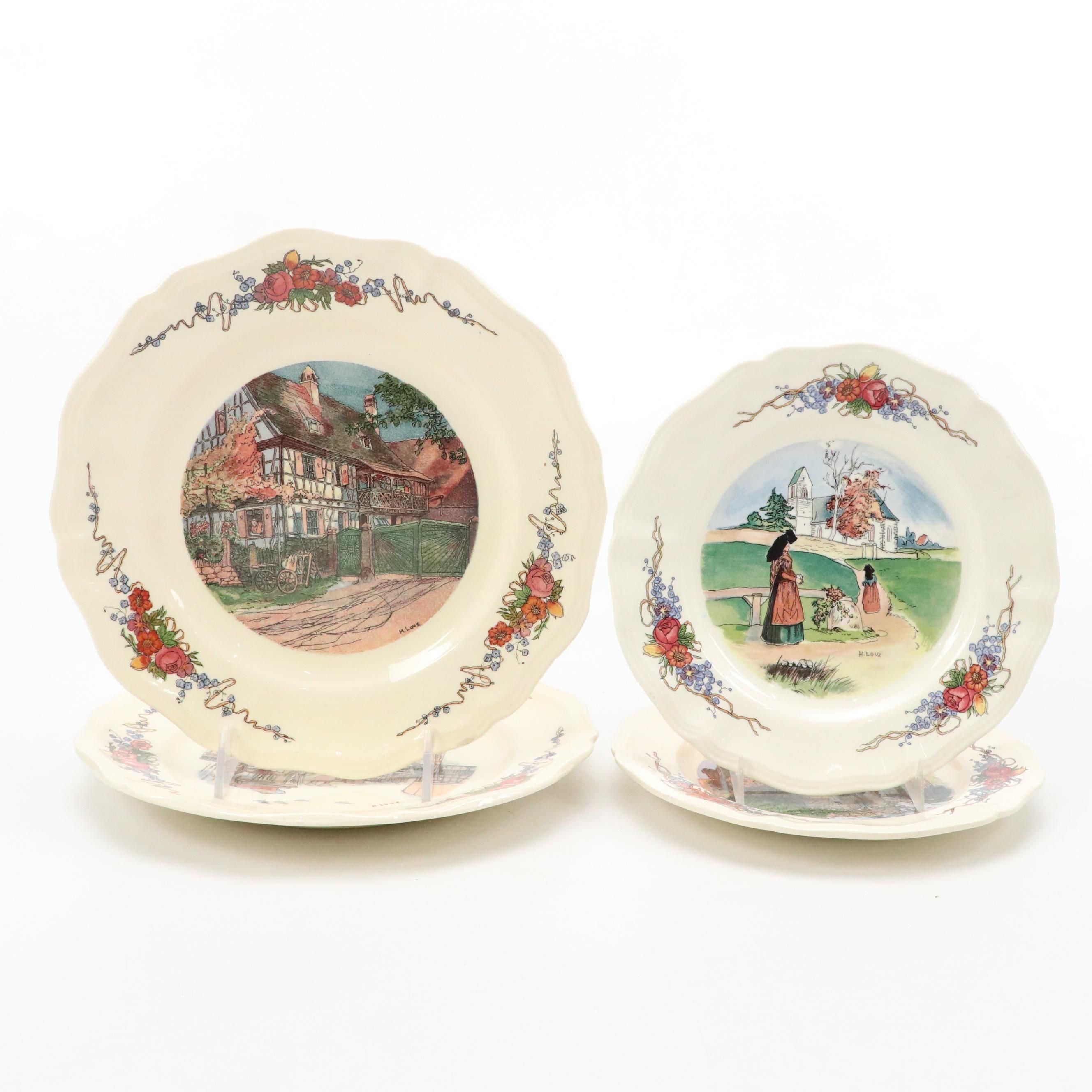 Sarreguemines "Obernai Faienceries" Ceramic Plates