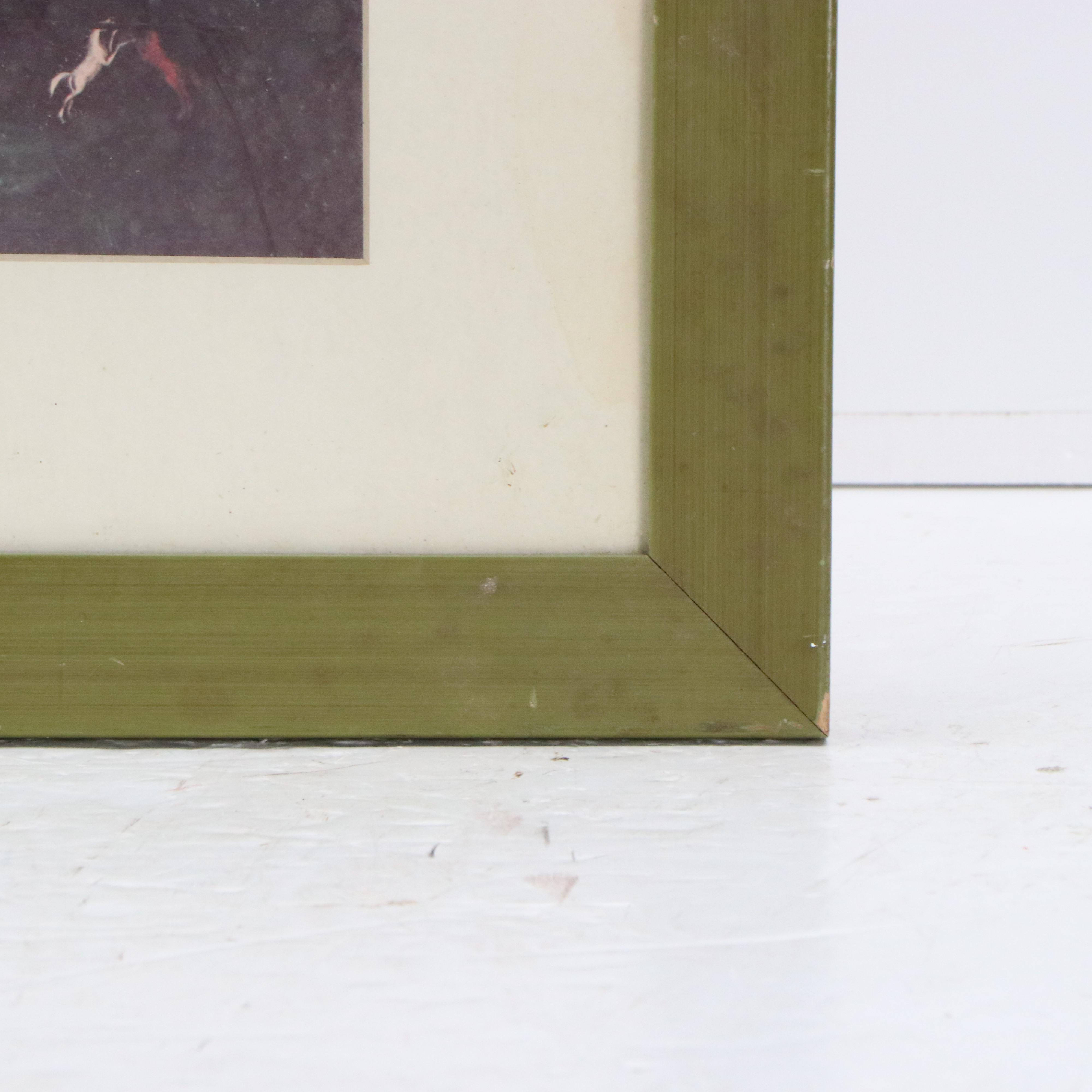 Offset Lithograph of Early American Farm Scene, 20th Century